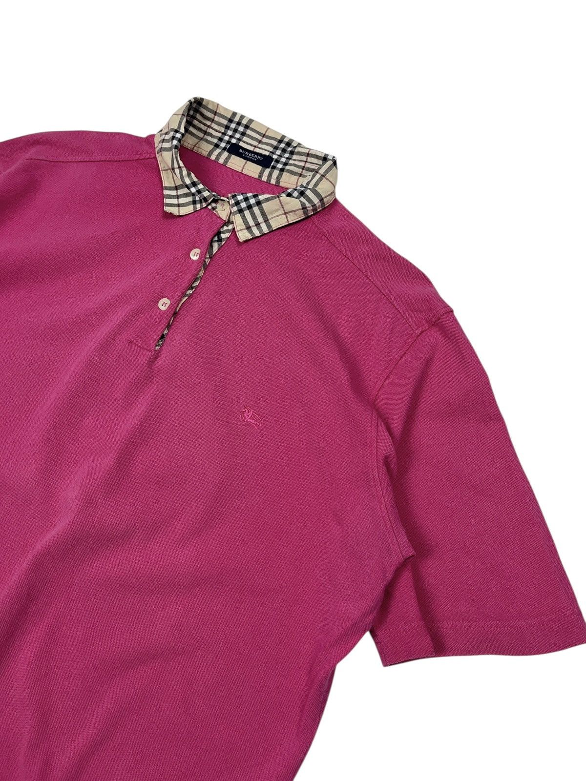Burberry × Burberry Prorsum × Vintage Vintage Burberry London Pink Polo Shirt Nova Check Size XL / US 12-14 / IT 48-50 - 1 Thumbnail