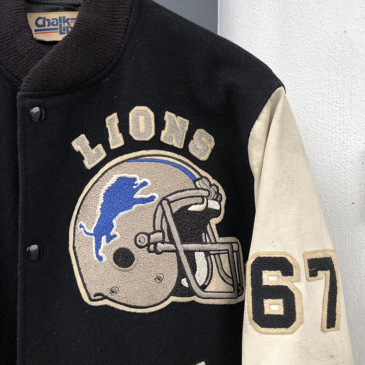 Chalk Line Vintage 80s Chalk Line Wool Leather Varsity Jacket Size US M / EU 48-50 / 2 - 5 Thumbnail