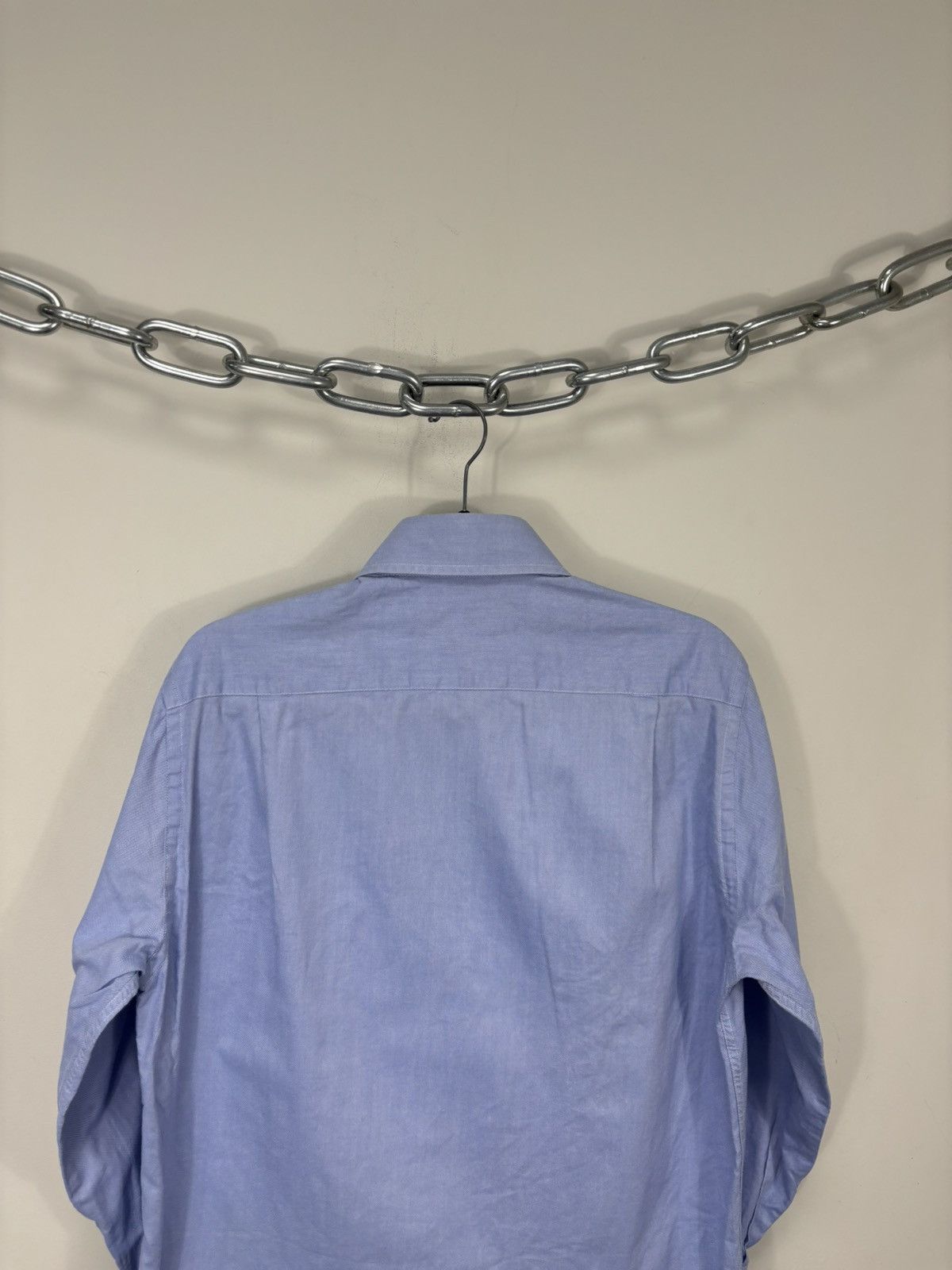 Balmain Vintage Balmain Men’s Light Blue Luxury Oxford Dress Shirt Size US M / EU 48-50 / 2 - 14 Thumbnail