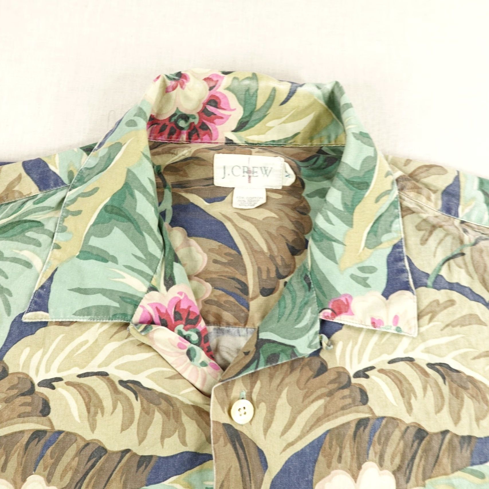 J.Crew Vintage J Crew Shirt Mens Medium Green Brown Oarsman Hawaiian Button Up Aloha ^ Size US M / EU 48-50 / 2 - 2 Thumbnail