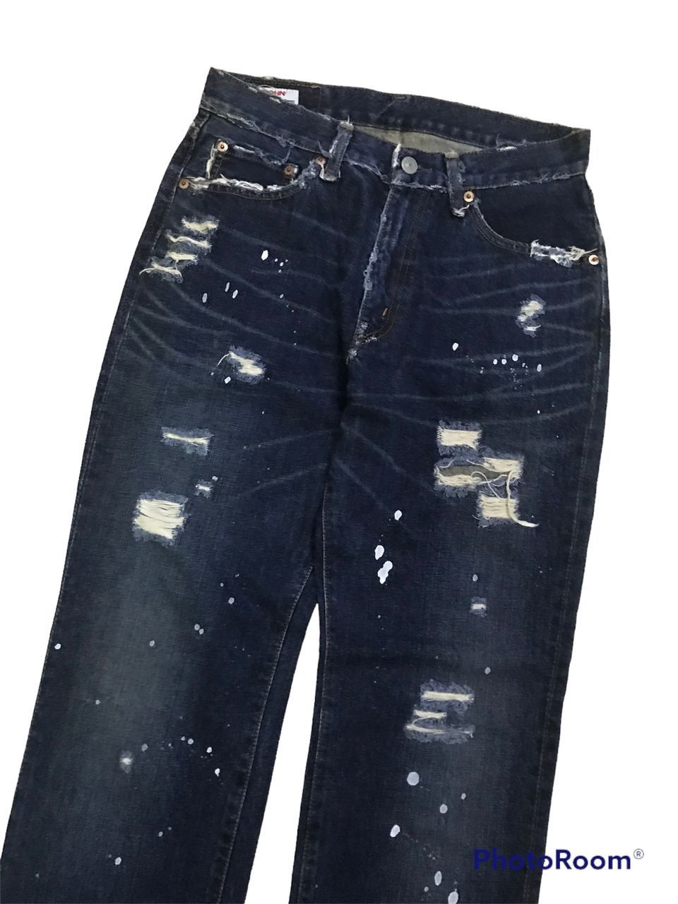 Big John 💥Vintage Big John Distressed Painted Denim Size US 28 / EU 44 - 6 Thumbnail