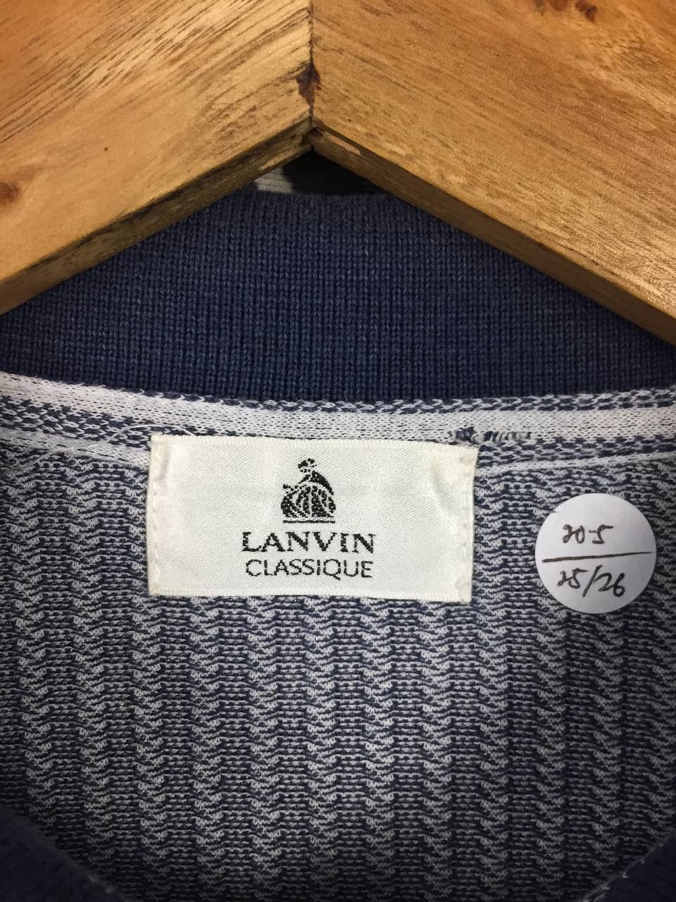 Lanvin Vtg Lanvin Classique Striped Quarter-Zip Polo Shirt Size US M / EU 48-50 / 2 - 7 Thumbnail