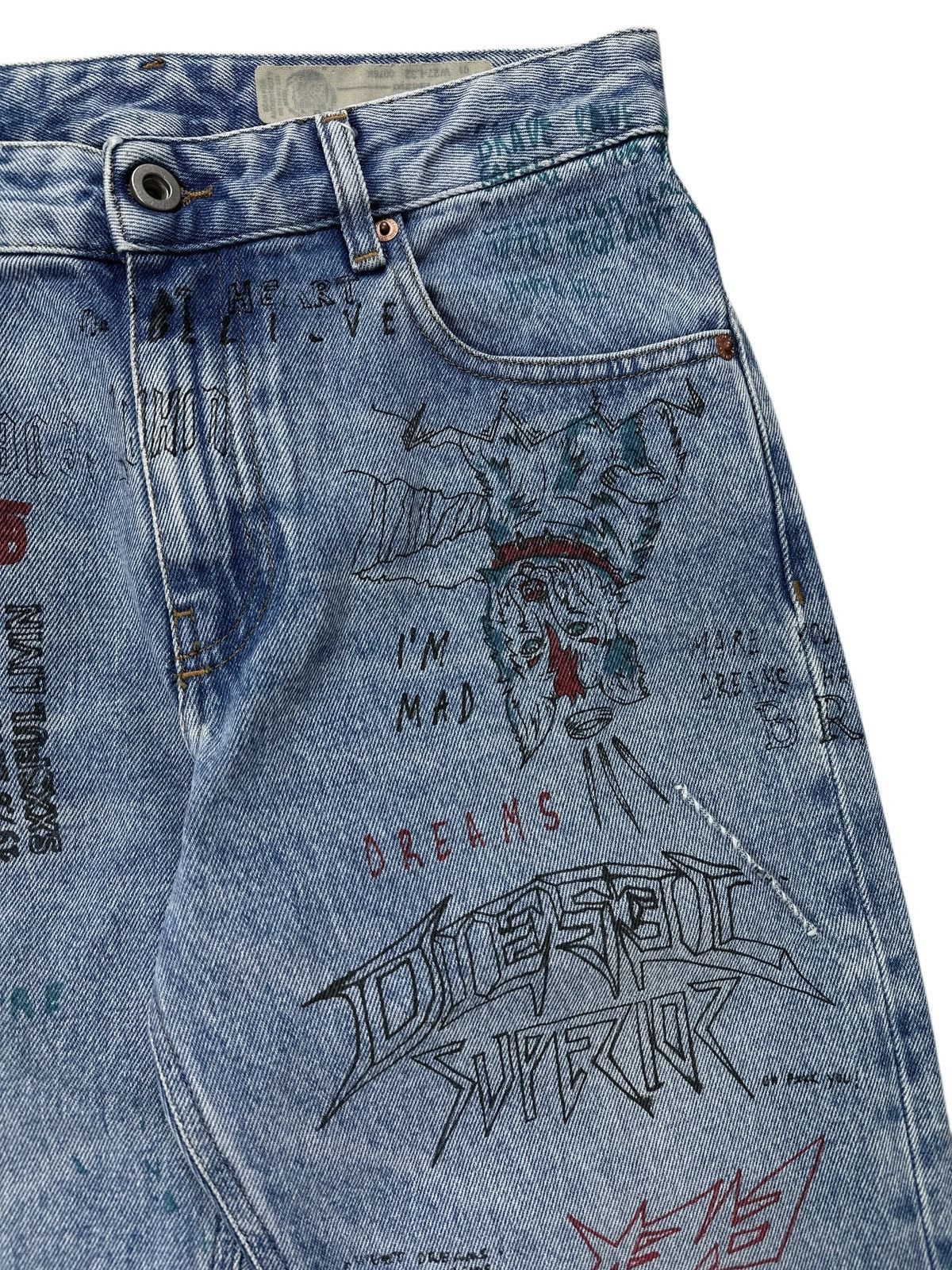 Diesel Diesel Neekhol Graffiti Print Women’s Jeans Blue Denim Pants Size 27" / US 4 / IT 40 - 9 Thumbnail