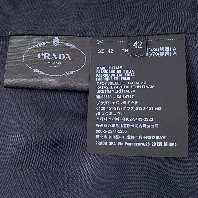 Prada Prada Dark blue sheep wool lapel single-breasted suit jacke Size US XS / EU 42 / 0 - 7 Thumbnail