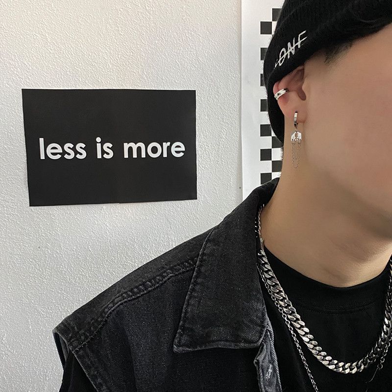Jewelry × Sterling Silver One pairs Vintage Earrings Gothic Punk Chrome Jewelry Spike Size ONE SIZE - 4 Thumbnail