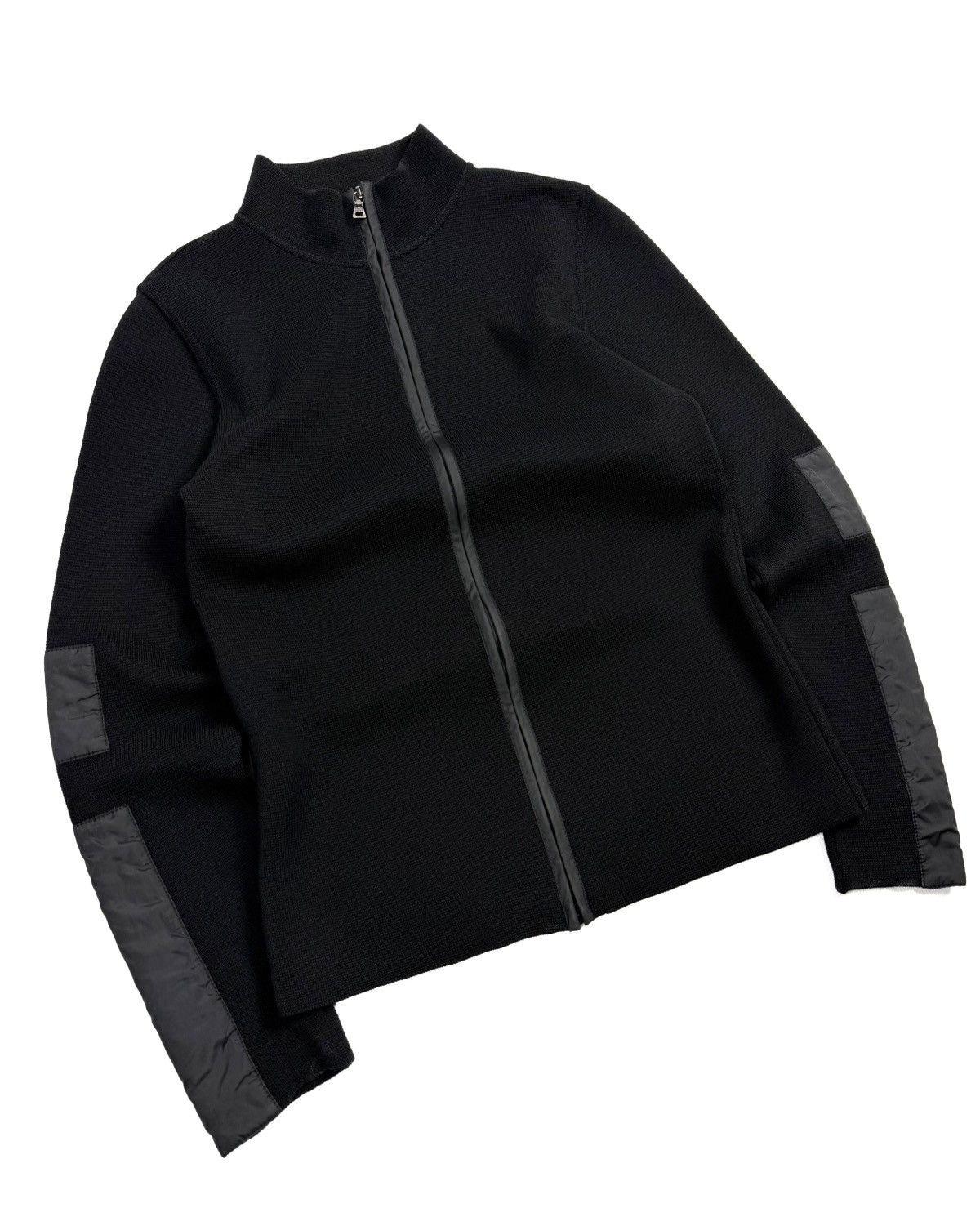 Prada Prada Wool Knit Full Zip Sweater Nylon Panels Black Women’s Size S / US 4 / IT 40 - 4 Thumbnail