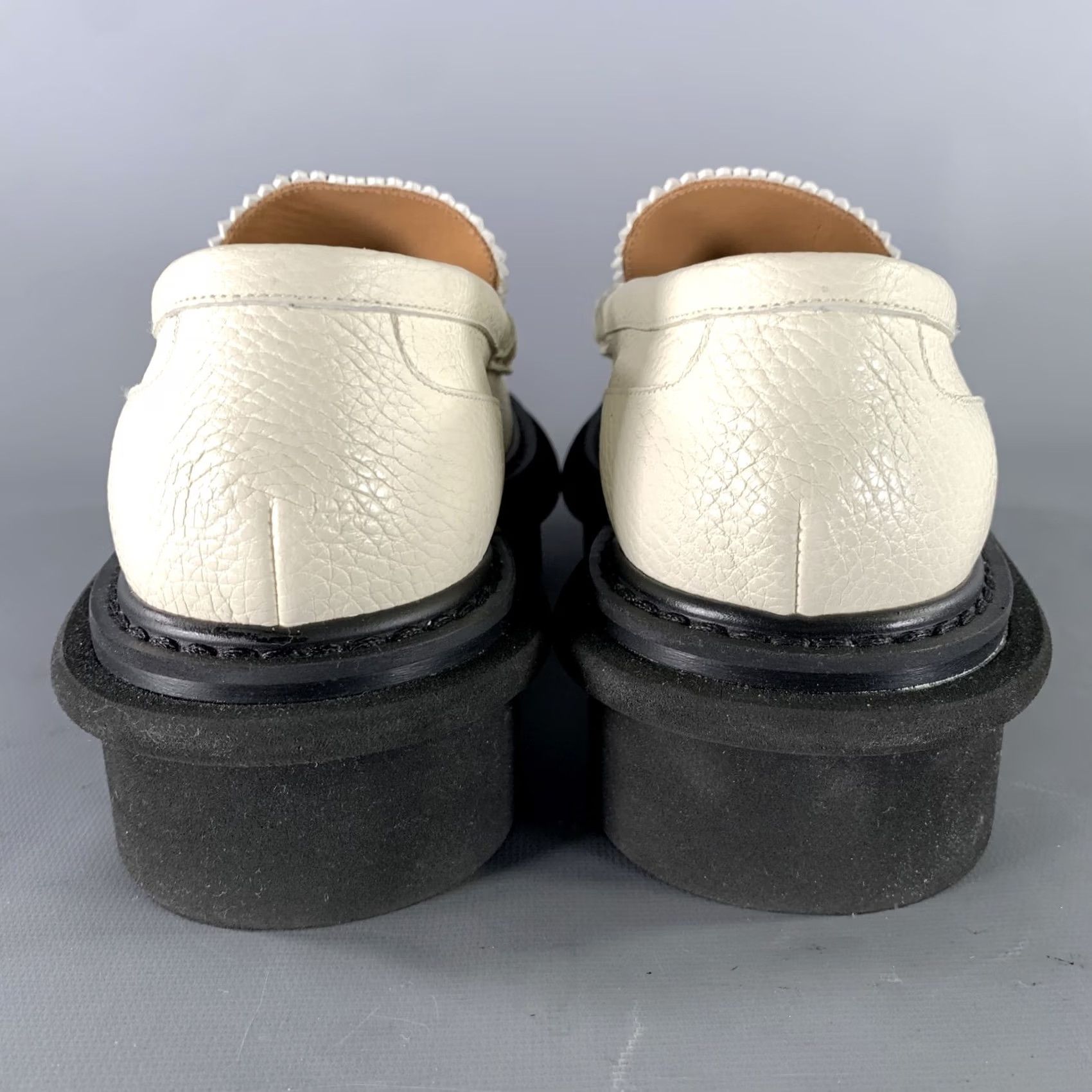 Dries Van Noten DRIES VAN NOTEN Loafers Leather Black Ivory Size 6.5 Size US 7 / EU 40 - 3 Thumbnail