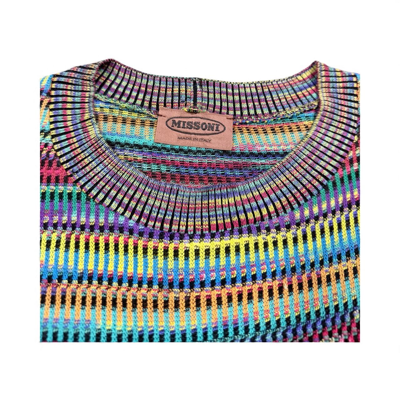Missoni Vtg🔥Missoni Static Multicolor Knitted Tee Made In Italy Size US M / EU 48-50 / 2 - 7 Thumbnail