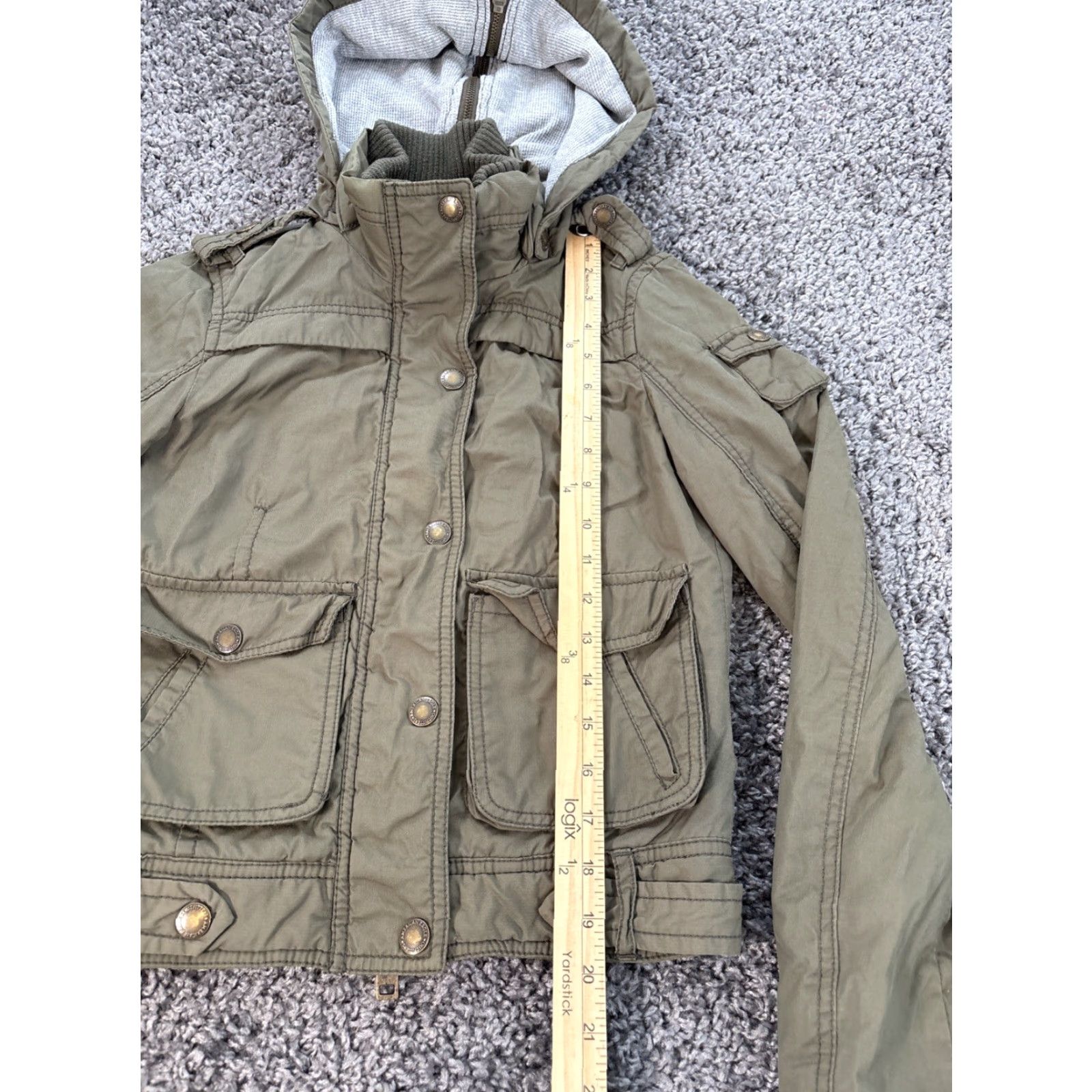 American Eagle Outfitters VINTAGE American Eagle Jacket Womens XXS Green Military Cargo Pocket Y2K Size XXS / US 00 / IT 34 - 2 Thumbnail