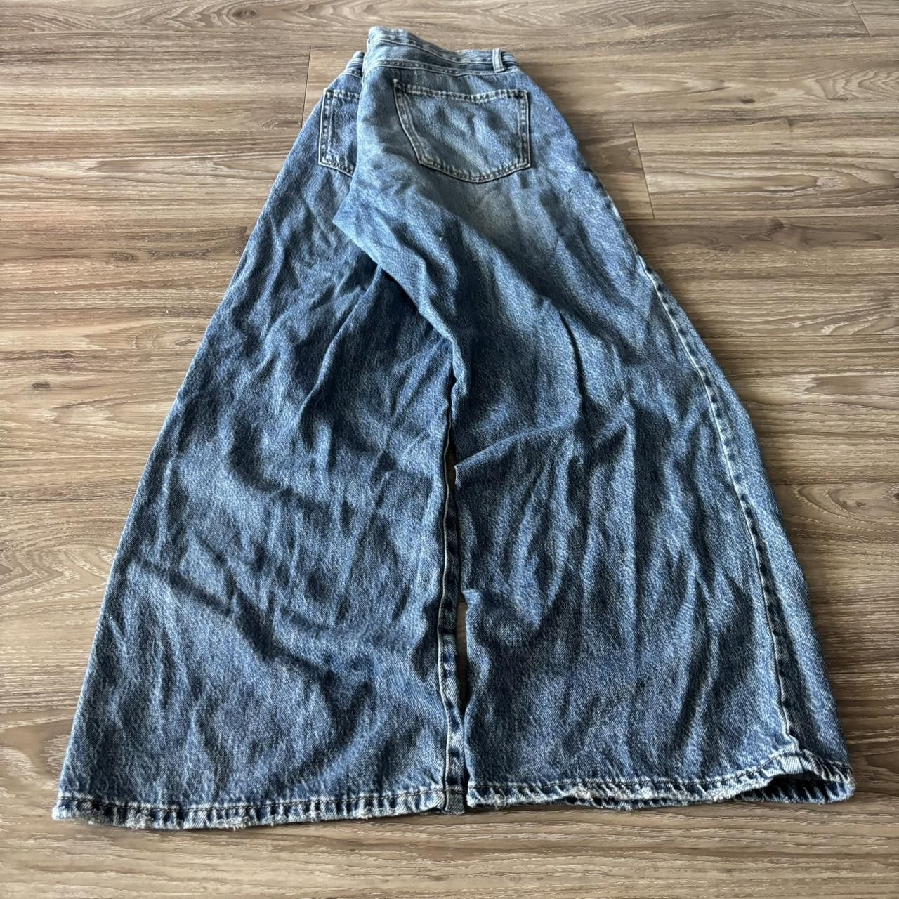 Japanese Brand Crazy Vintage Y2K/2000s Baggy Distressed Skater Wide Leg Denim Jeans! 32x30 Size US 32 / EU 48 - 4 Thumbnail