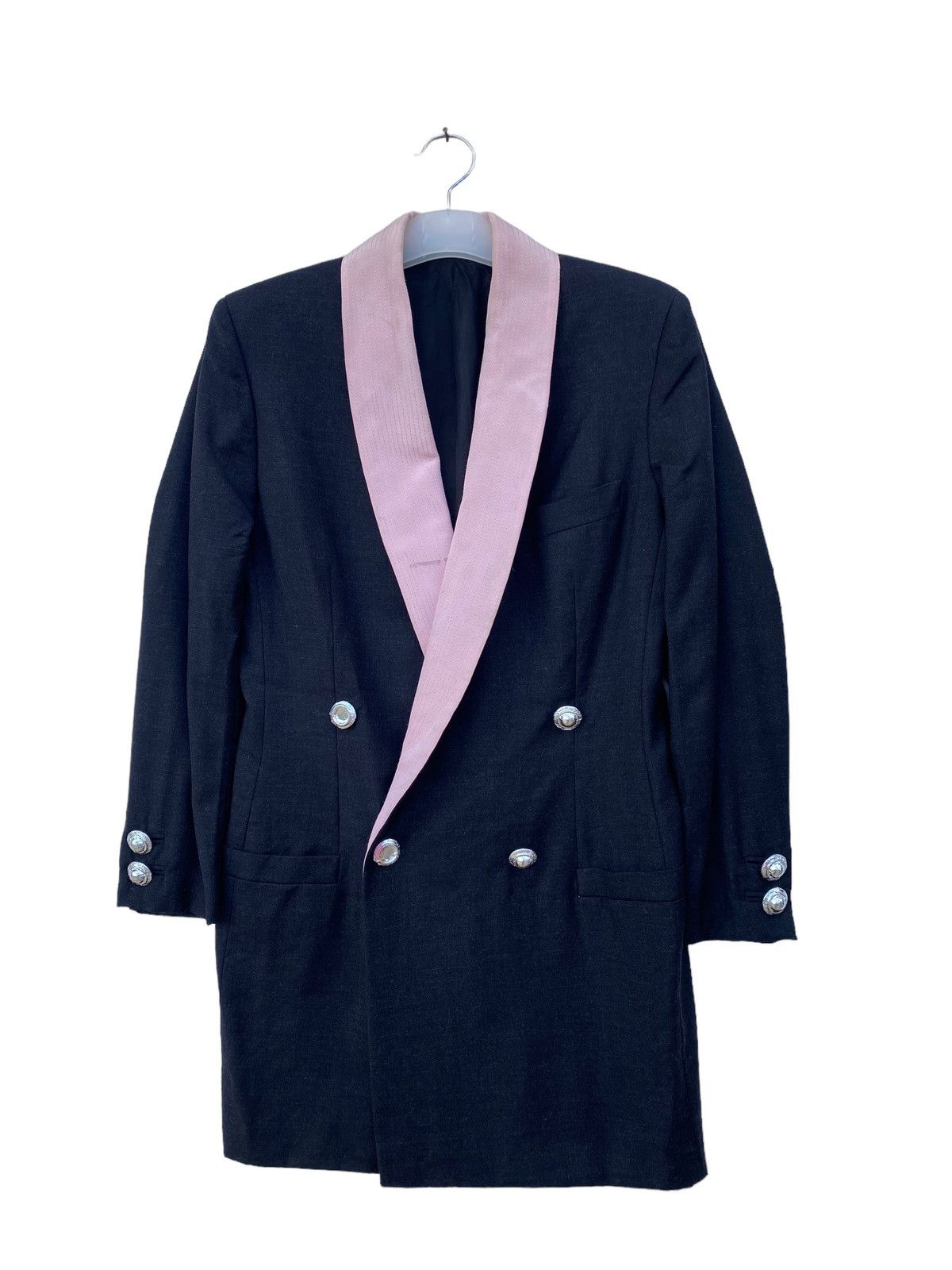 Versace Gianni Versace Couture Maxi Blazer With Pink Colar Size S / US 4 / IT 40 - 1 Thumbnail