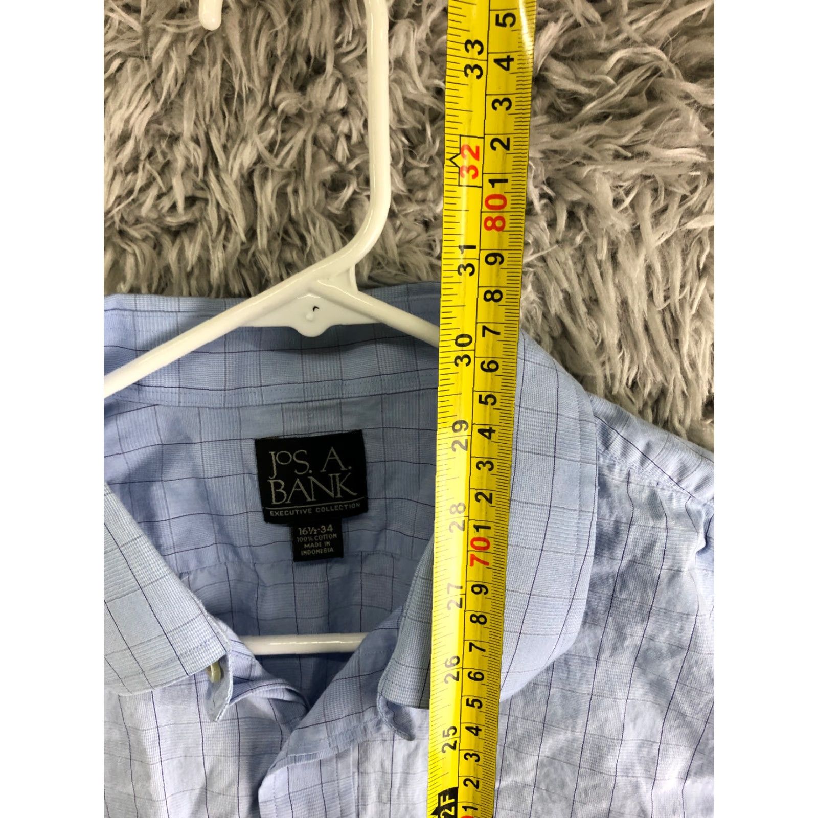 Jos. A. Bank Jos. A. Bank Shirt 16.5 34 Mens Blue Long Sleeve Button-Up Spread Collar Shirt Size US XL / EU 56 / 4 - 5 Thumbnail
