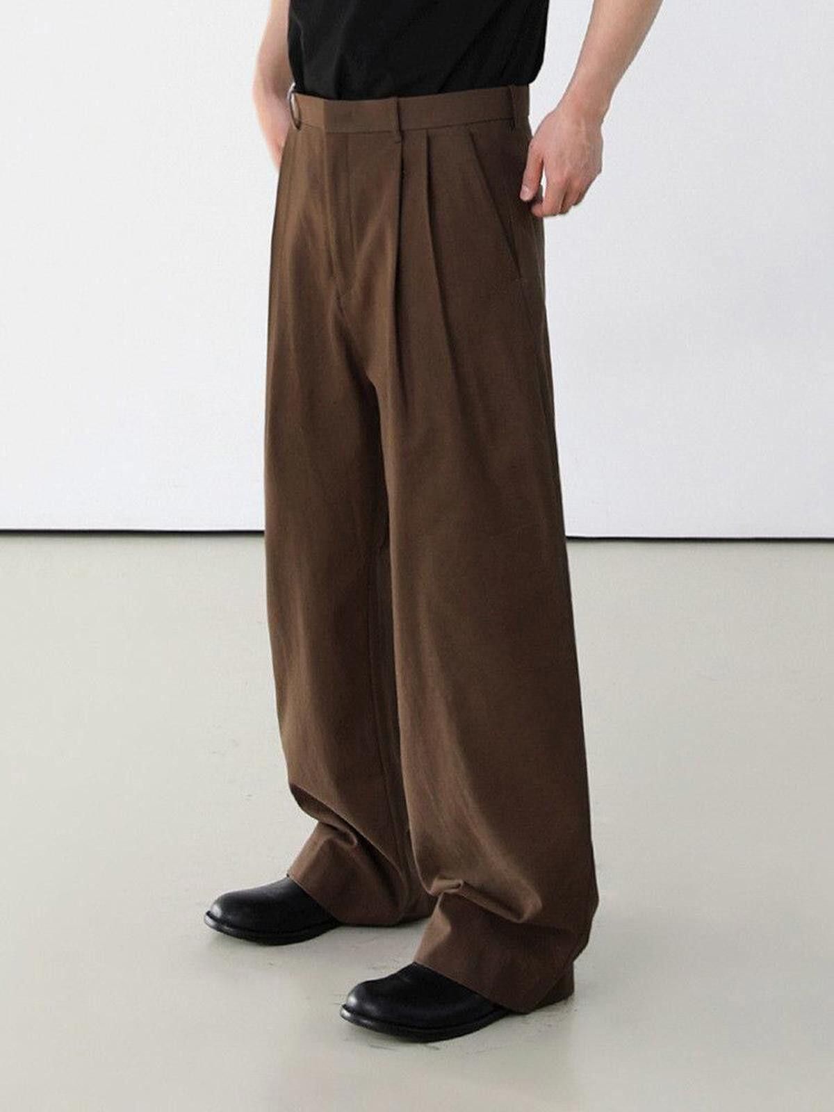 Vintage Baggy Brown Wide Leg Pants, Loose Pants Size US 32 / EU 48 - 3 Thumbnail