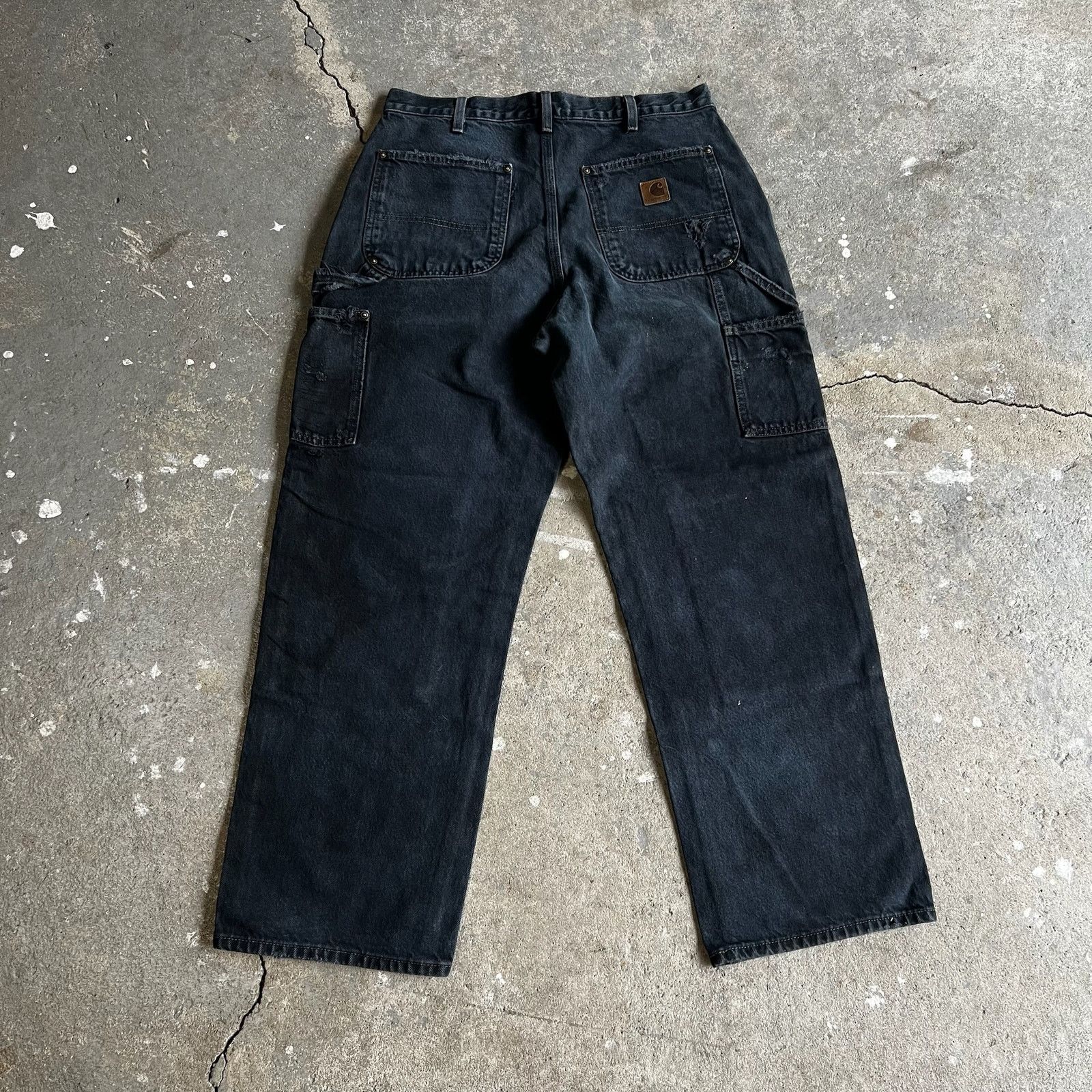 Carhartt × Vintage Carhartt denim black double knee work wear carpenter pants Size US 31 - 5 Thumbnail
