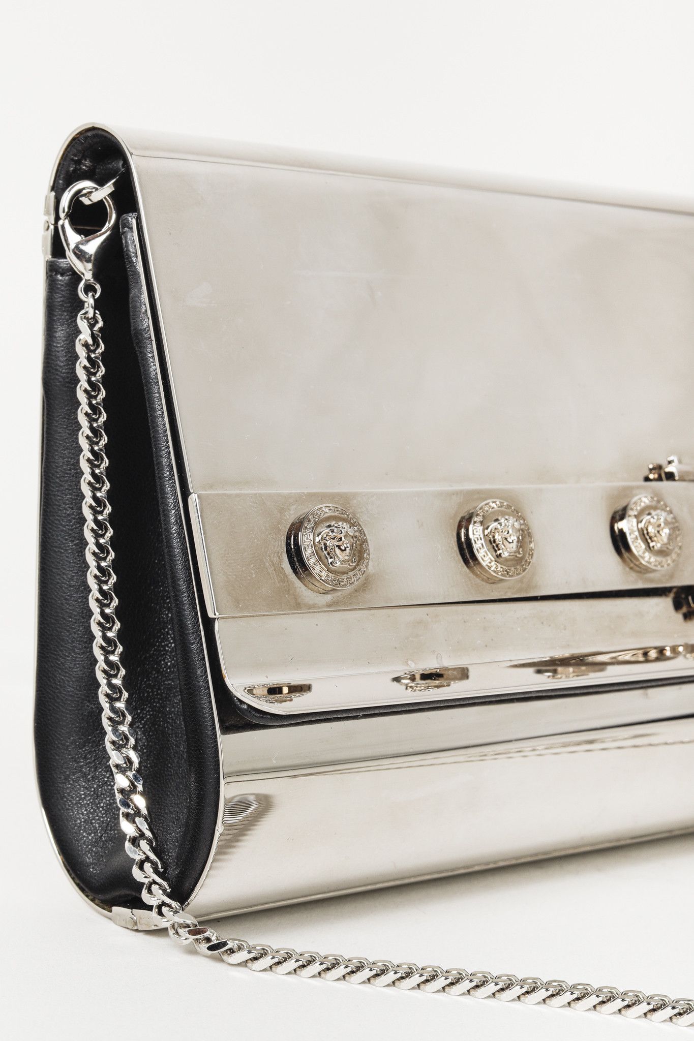 Versace Versace Runway Medusa Silver Metal Clutch Size ONE SIZE - 8 Thumbnail