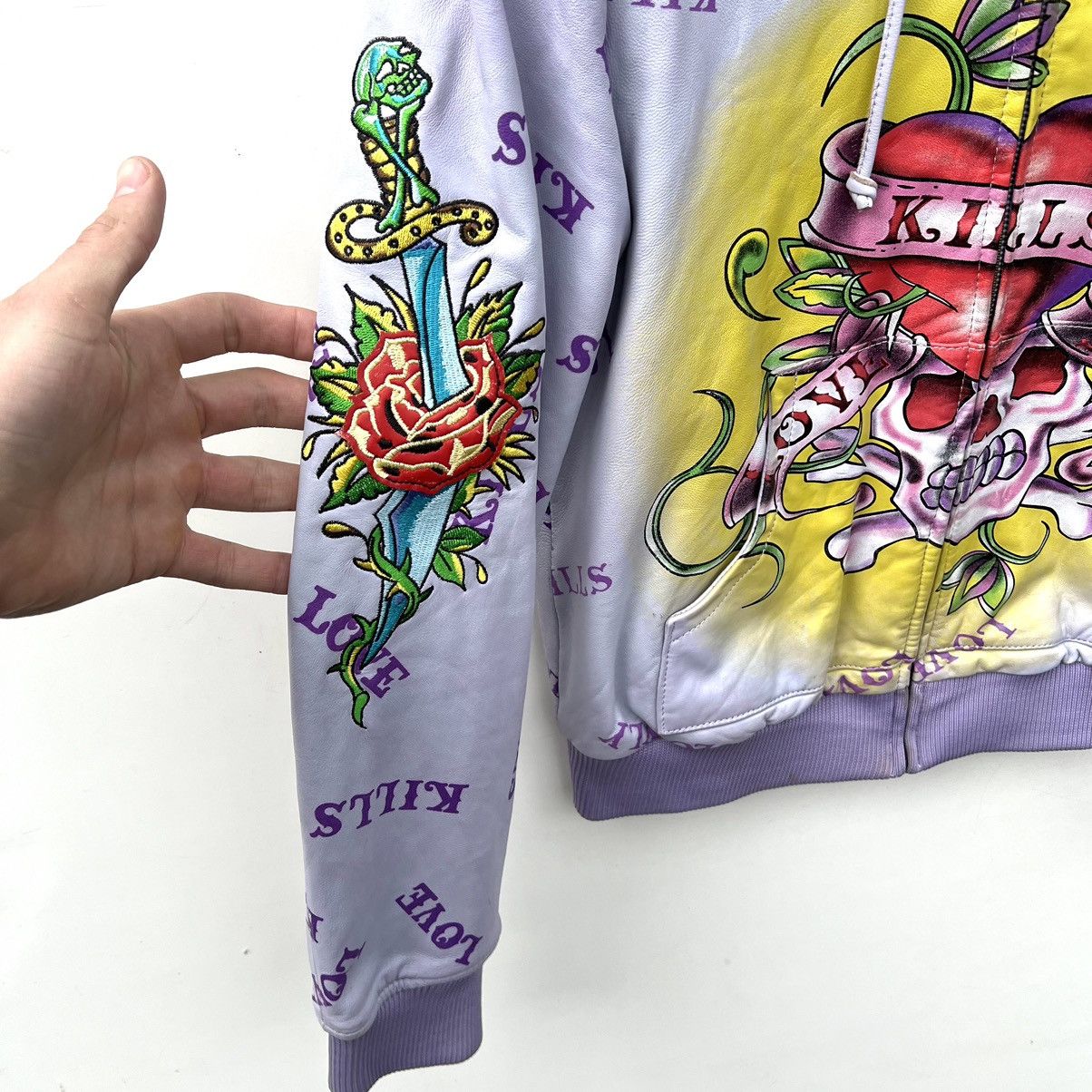 Ed Hardy Ed Hardy leather jacket Size L / US 10 / IT 46 - 4 Thumbnail