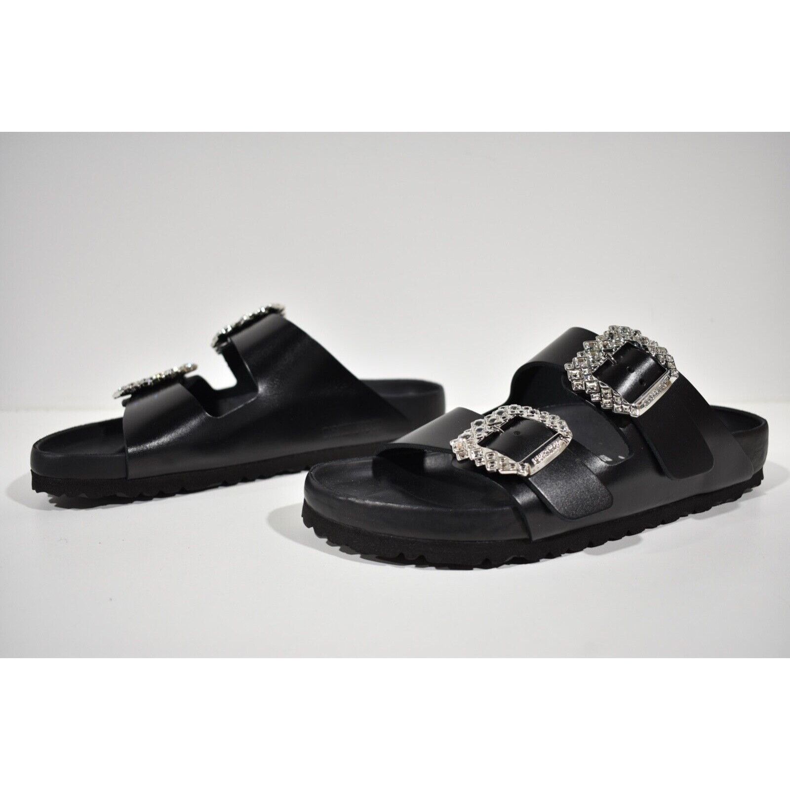 Manolo Blahnik Manolo Blahnik Birkenstock Arizona Crystal Buckle Black Size US 5 / IT 35 - 10 Thumbnail