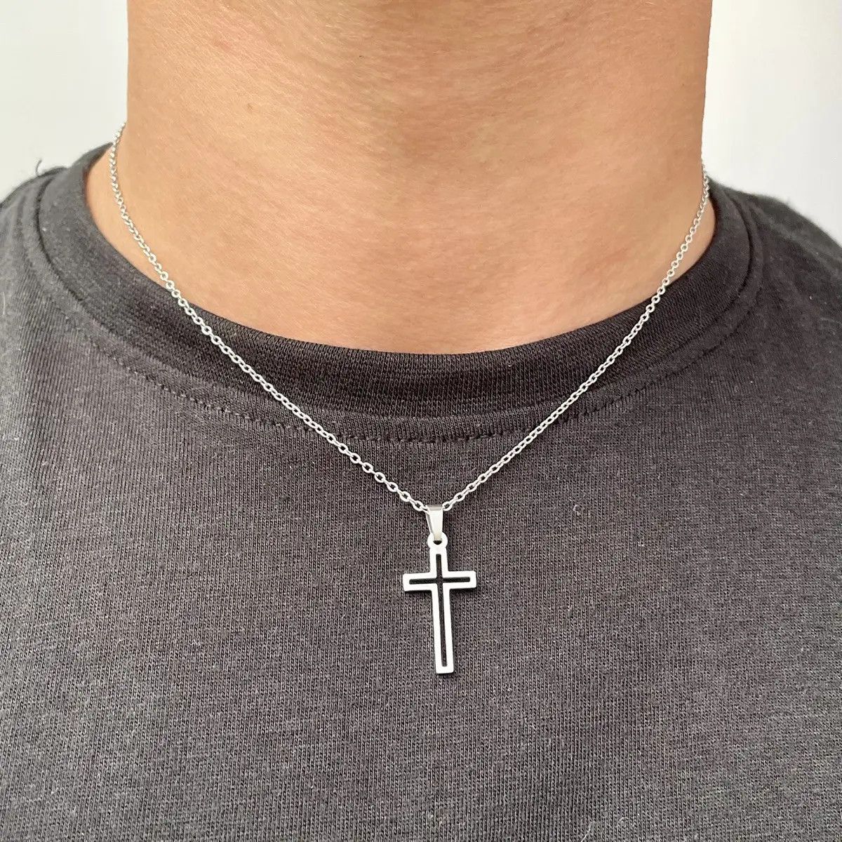 Jewelry Silver color necklace cross Size ONE SIZE - 1 Thumbnail