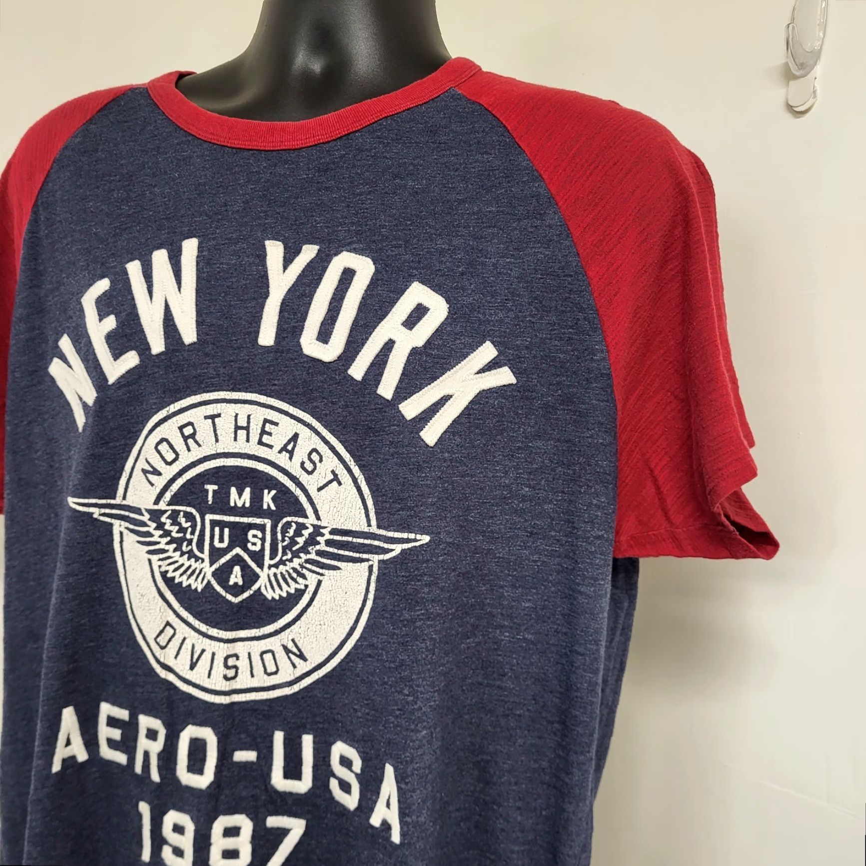 Vintage VINTAGE Aeropostale Shirt Mens XL Tall Gray Short Sleeve Crew Neck "New York Areo-USA 1987" 90s Graphic Print Mens Size US XL / EU 56 / 4 - 2 Thumbnail