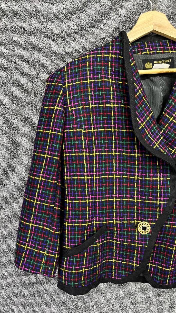 Hardy Amies Hardy Amies Shadow Plaid Checkered Cardigan Jacket Size M / US 6-8 / IT 42-44 - 3 Thumbnail