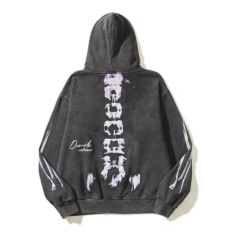 Other Vintage Retro Gothic Skeleton Print Skull Hoodie Sweatshirt Size US XL / EU 56 / 4 - 2 Thumbnail