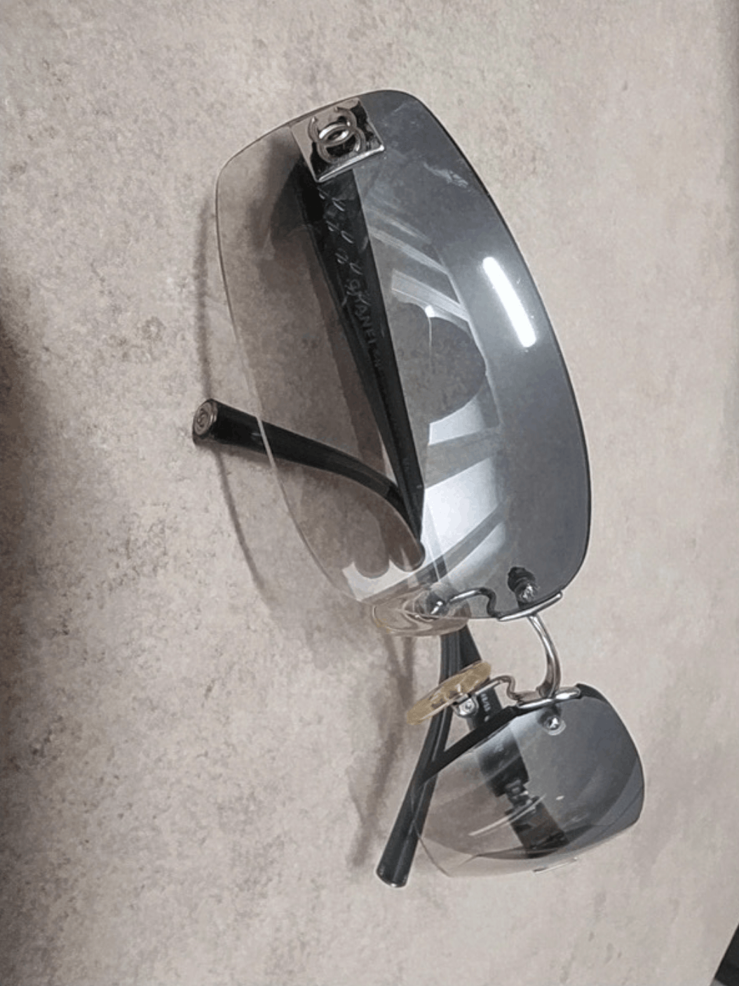 Chanel × Vintage CHANEL Sunglasses 4018 Mask Visor Rimless Ski Shield 4033 Size ONE SIZE - 3 Thumbnail