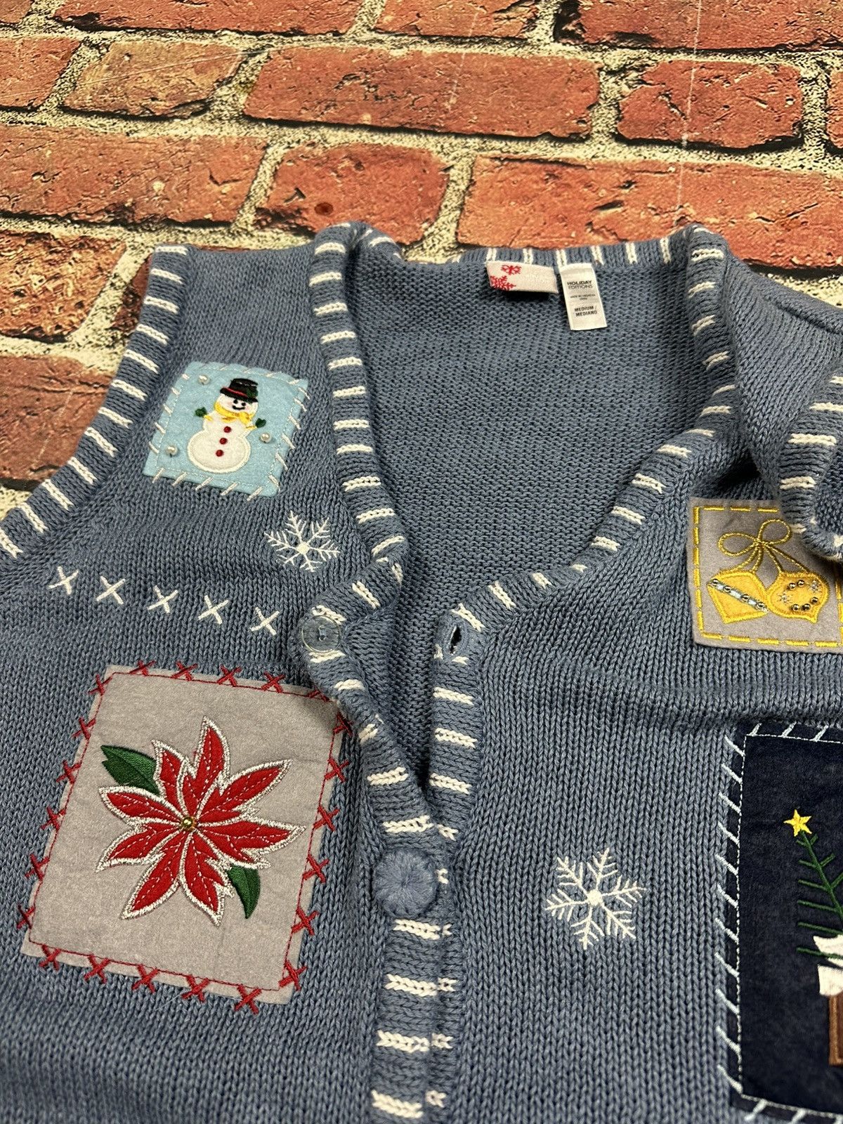 Holiday Brand Holiday Editions Christmas Sweater Vest Granny Snowman Santa Size M / US 6-8 / IT 42-44 - 9 Thumbnail