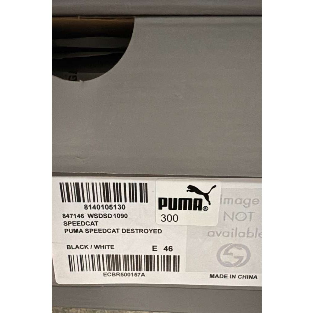 Balenciaga × Puma o1rshd1 Q:3 / Speedcat Destroyed Low Top Sneaker Black/White Size US 13 / EU 46 - 23 Thumbnail