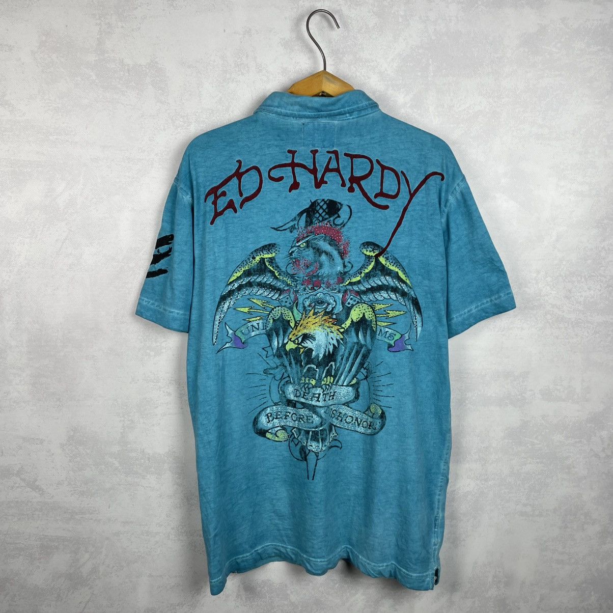 Christian Audigier × Ed Hardy Ed Hardy Big Logo Mens Polo Shirt Size L-XL Size US XL / EU 56 / 4 - 1 Thumbnail