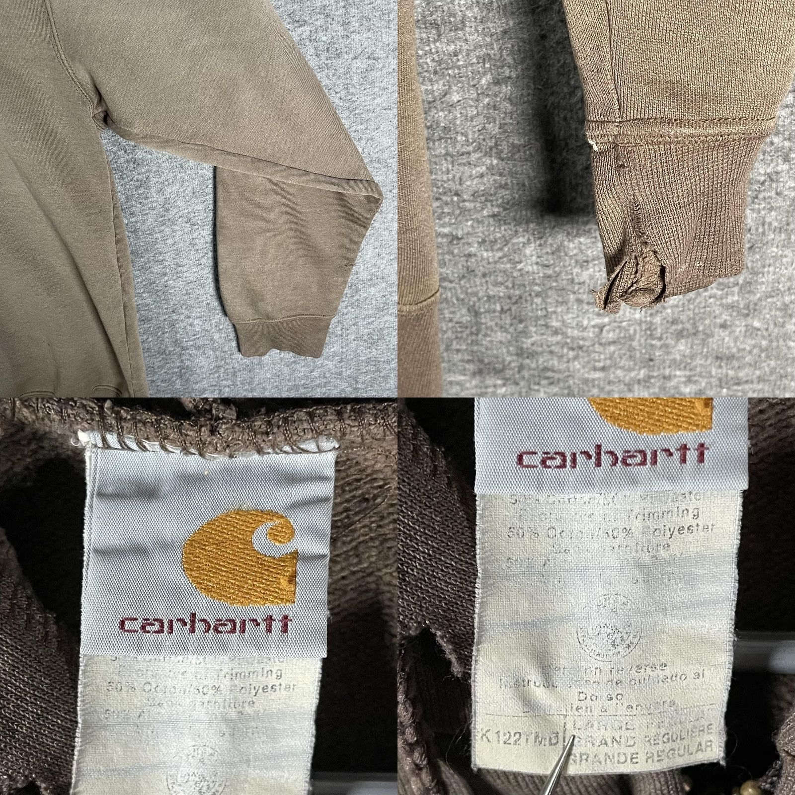 Carhartt VINTAGE Carhartt Hoodie Mens M Brown Full Zip Fleece Embroidered Logo K122 Size US M / EU 48-50 / 2 - 9 Thumbnail
