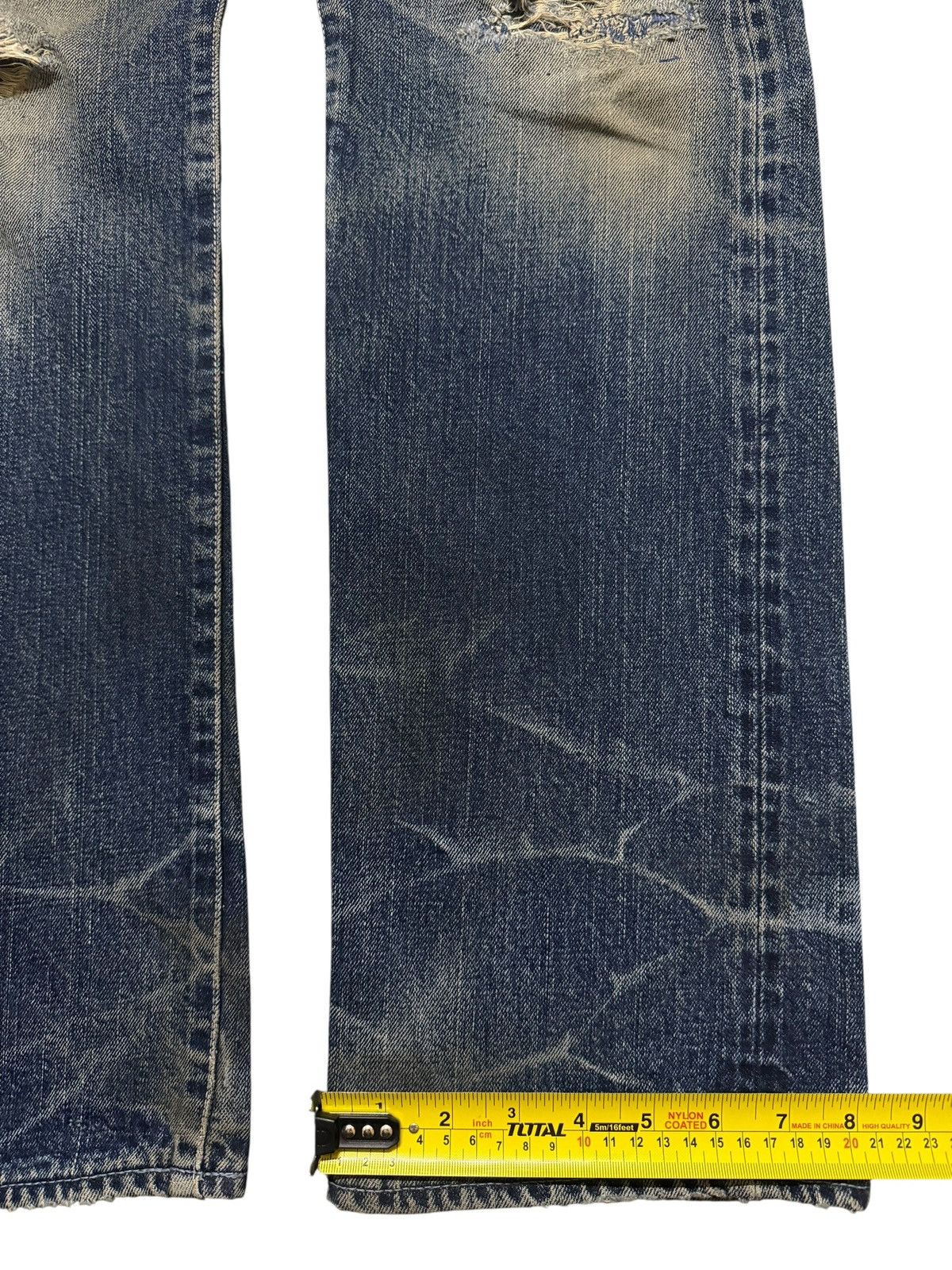 Blue Blue Japan Vintage 90s Japan Blue Corn Selvedge Mud Wash Distressed Size US 30 / EU 46 - 16 Thumbnail
