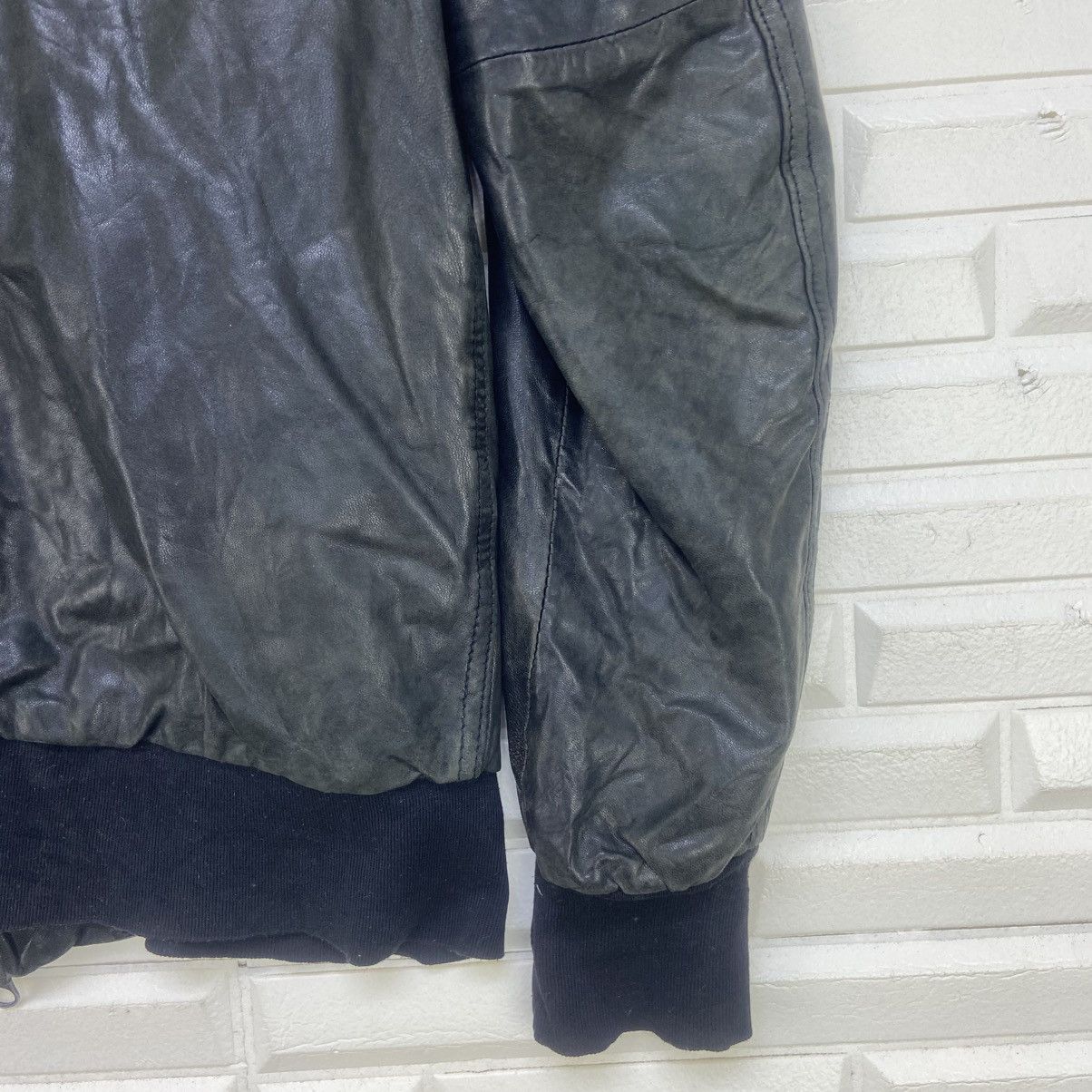 Ships Jet Blue Japanese Brand Ships Jet Blue Sheepskin Leather Jacket Size US XS / EU 42 / 0 - 15 Thumbnail