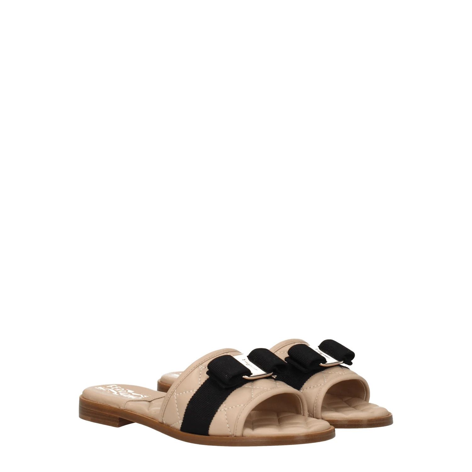 Salvatore Ferragamo ob1o1e1224 Leather Slippers in Beige Size US 5 / IT 35 - 2 Thumbnail