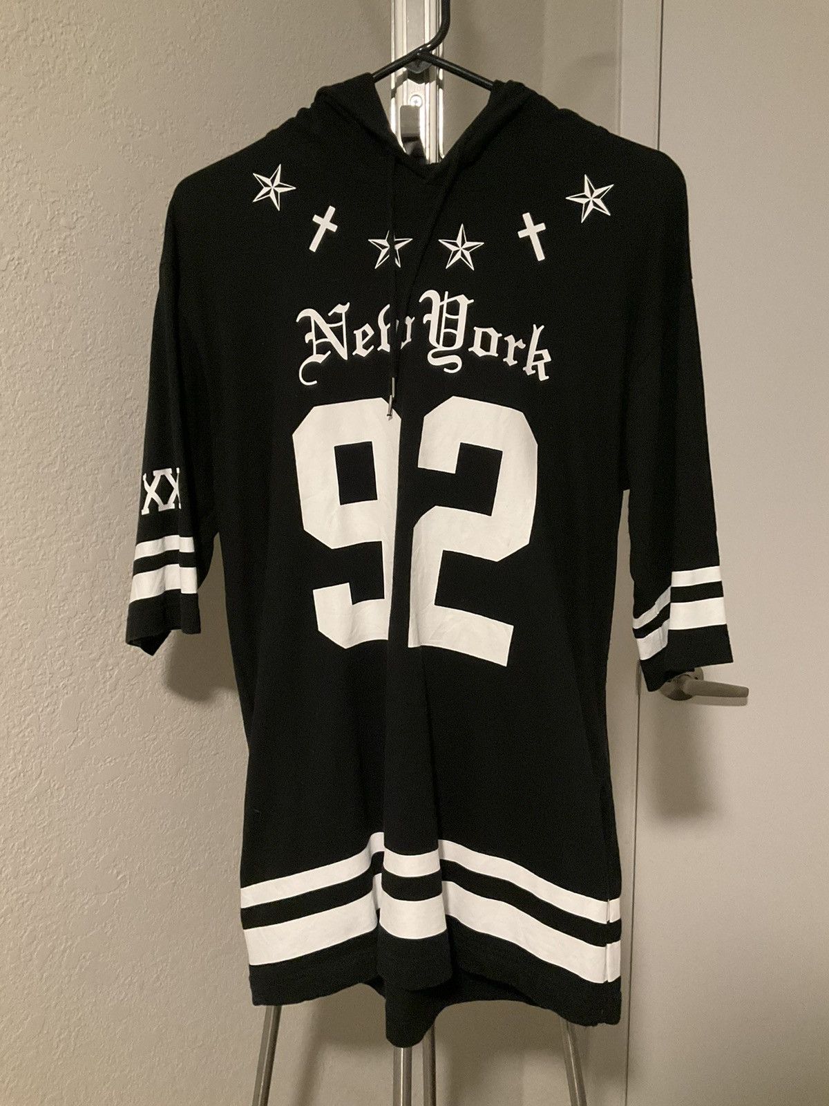 Japanese Brand × Vintage B One Soul Japanese Brand New York short sleeve hoodie Size US L / EU 52-54 / 3 - 1 Thumbnail