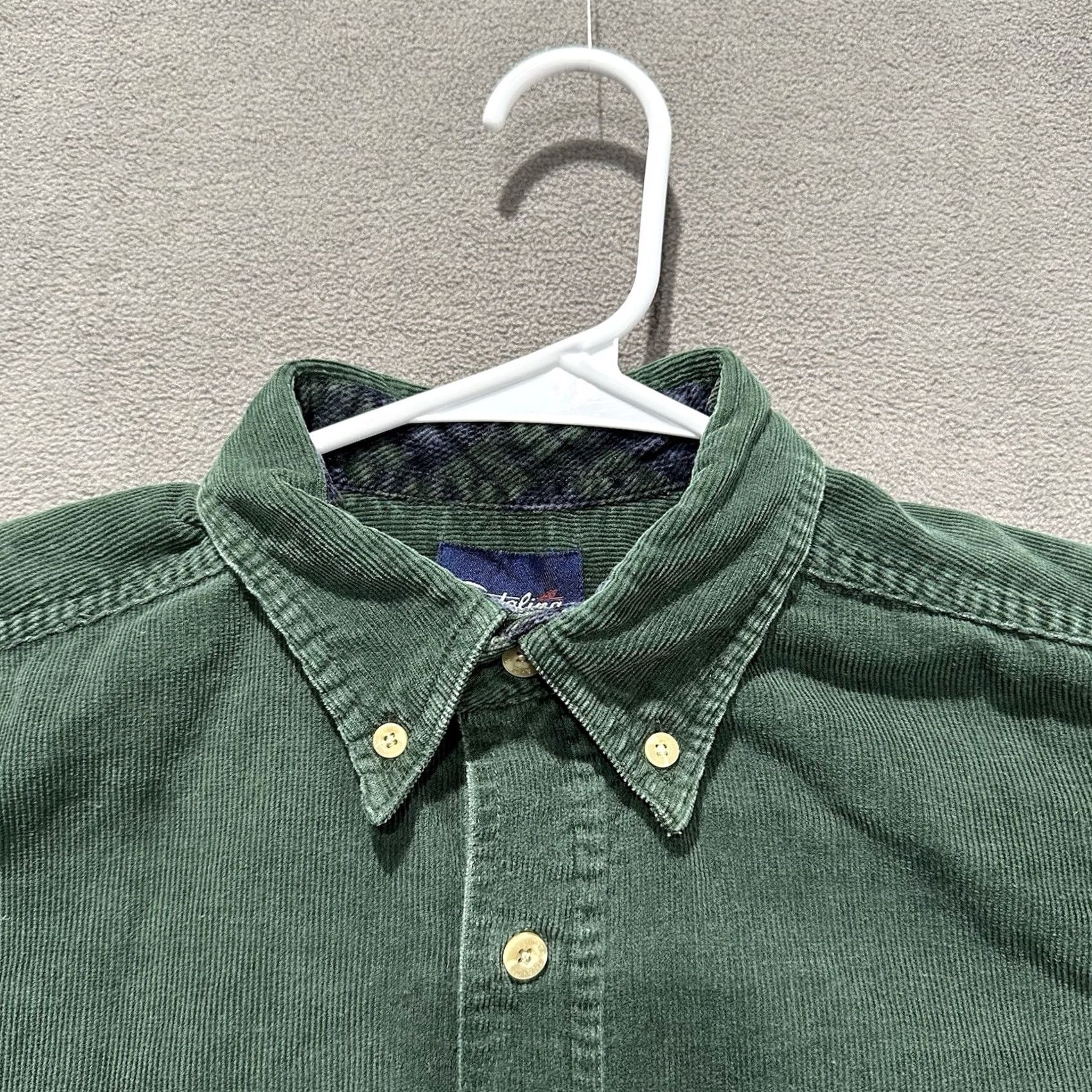 Catalina VINTAGE Catalina Button Down Shirt Mens Small Green Corduroy Long Sleeve Casual Workwear Size US L / EU 52-54 / 3 - 3 Thumbnail