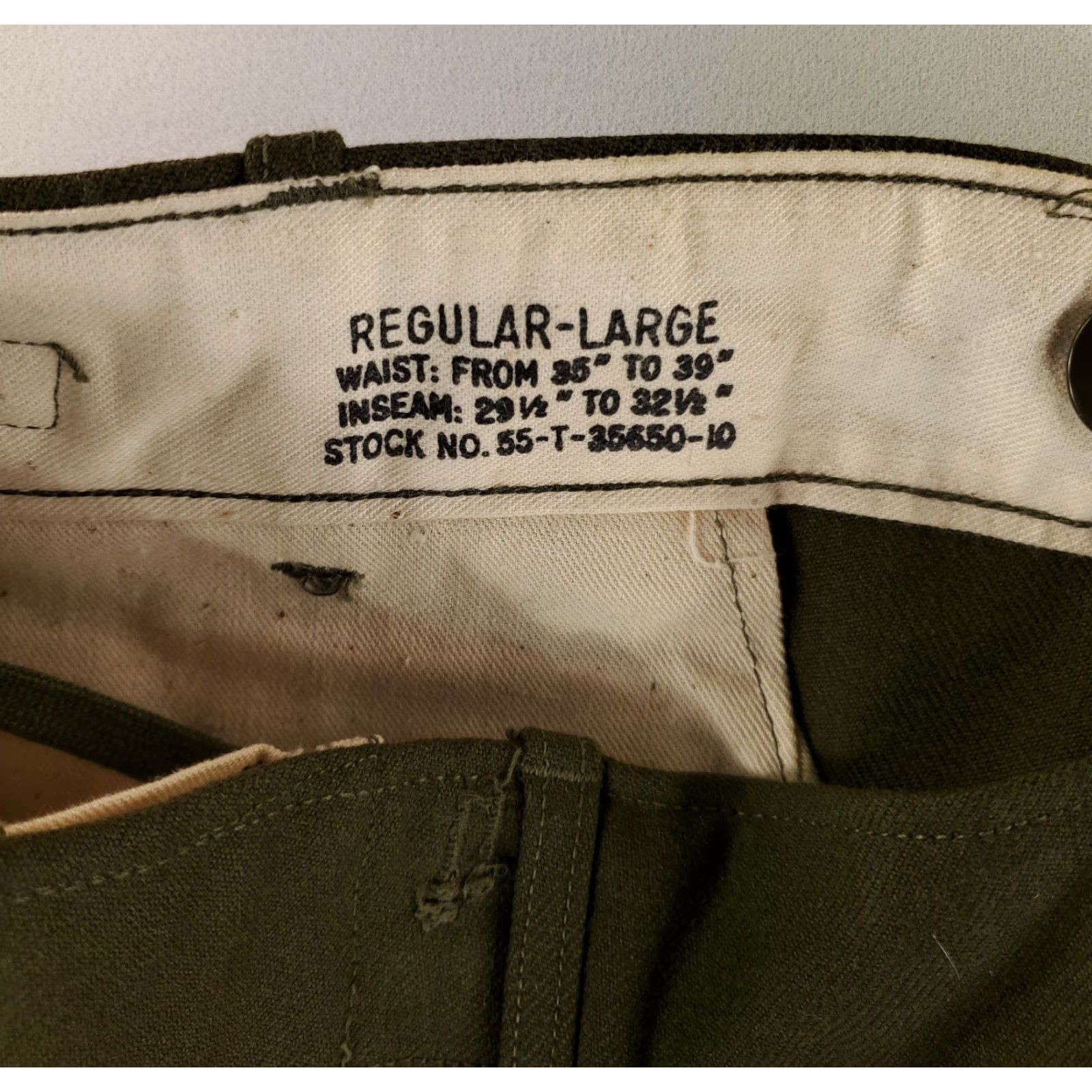 Olive VINTAGE US Army M51 M-1951 Wool Pants Olive Green Mens L 40x31 Actual Wool Pants Mens Size US 40 / EU 56 - 2 Thumbnail