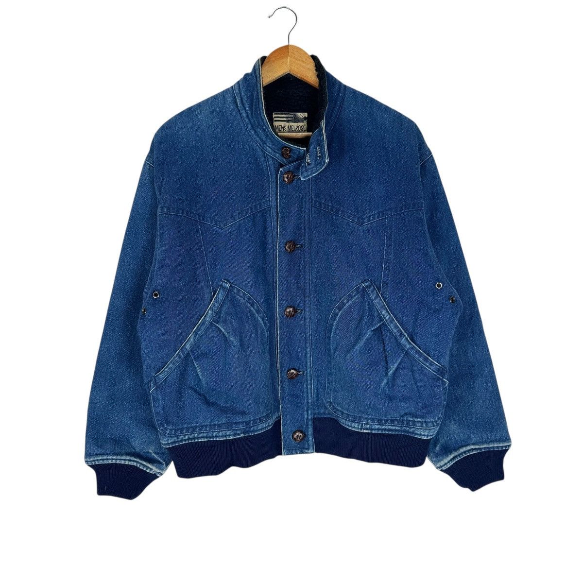 Melrose 🌟VINTAGE 80s MELROSE DENIM BOMBER JACKET Size US M / EU 48-50 / 2 - 2 Thumbnail