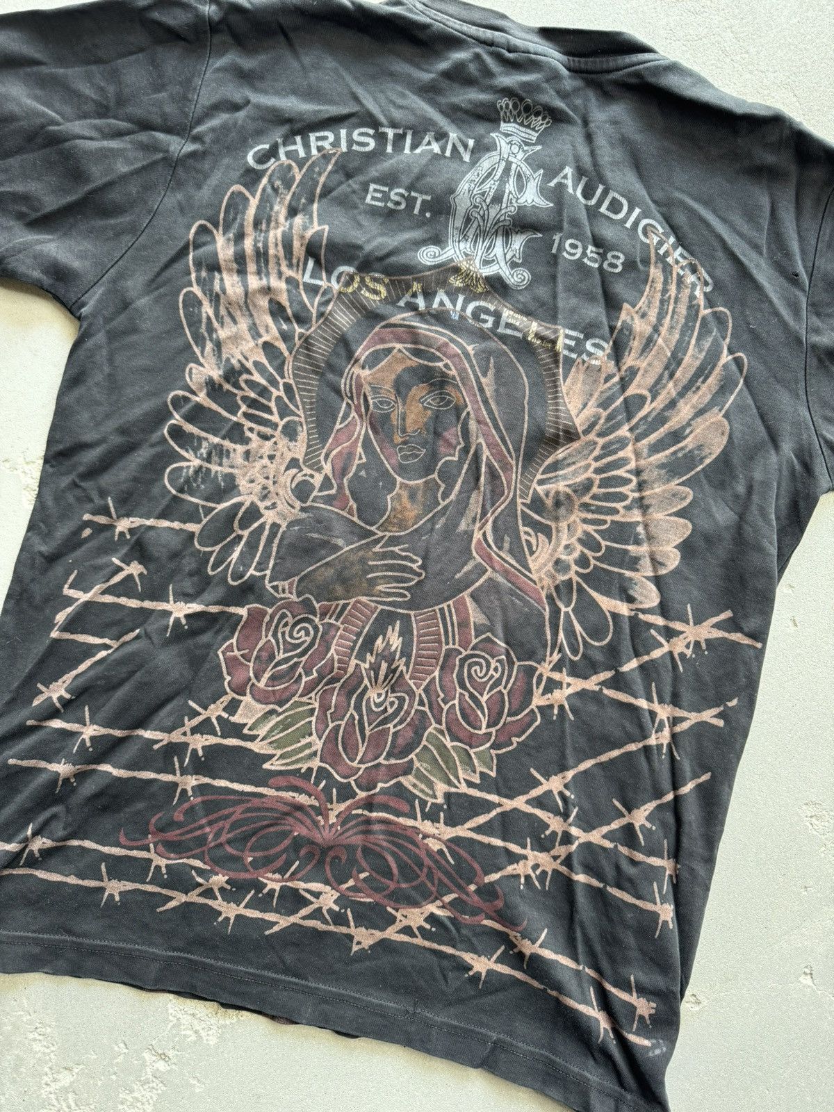 Christian Audigier Christian Audigier Ed Hardy vintage Y2K T-Shirt Bless USA Size US L / EU 52-54 / 3 - 4 Thumbnail