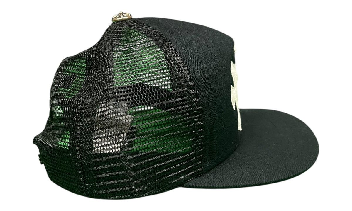 Chrome Hearts Chrome Hearts Pony Hair Cemetery Cross White Patch Black Hat Size ONE SIZE - 3 Thumbnail