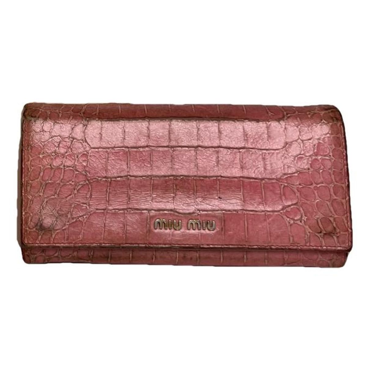 Miu Miu Pink Leather Wallet Size ONE SIZE - 1 Thumbnail