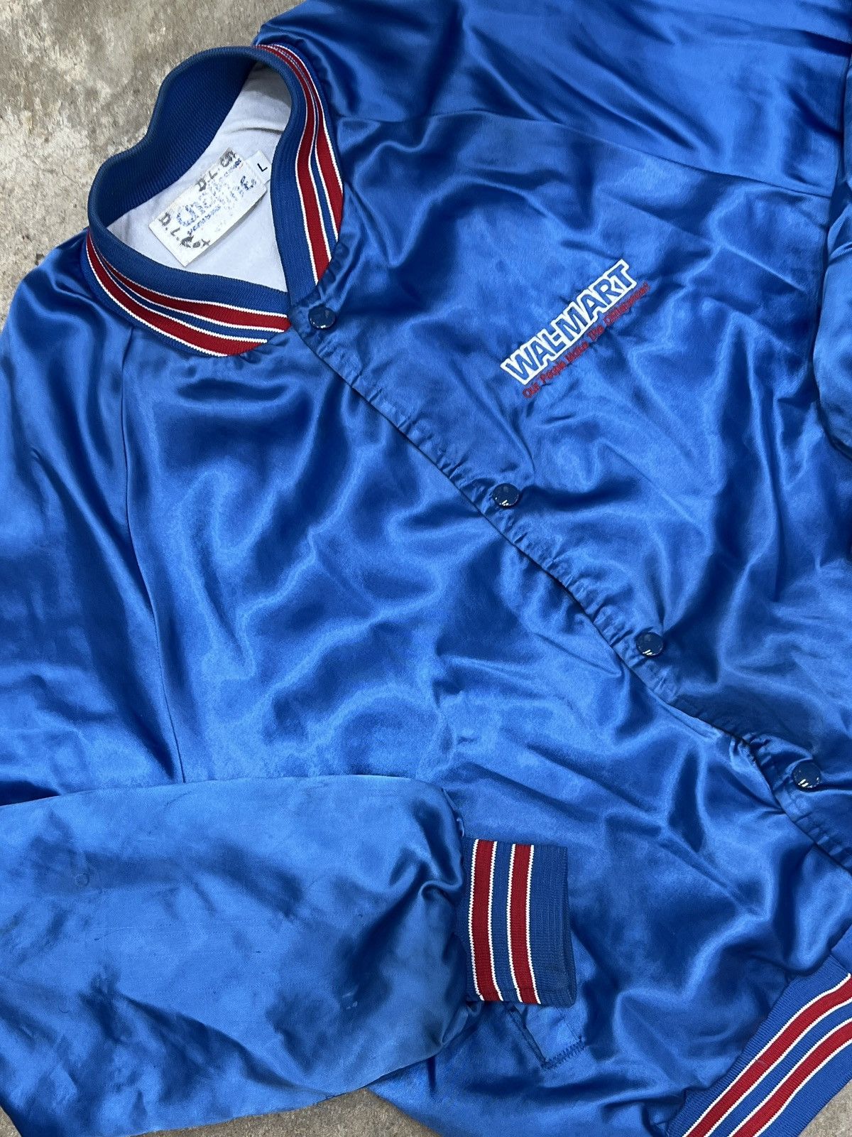 Vintage Wal-Mart Walmart Satin Employee Jacket Large