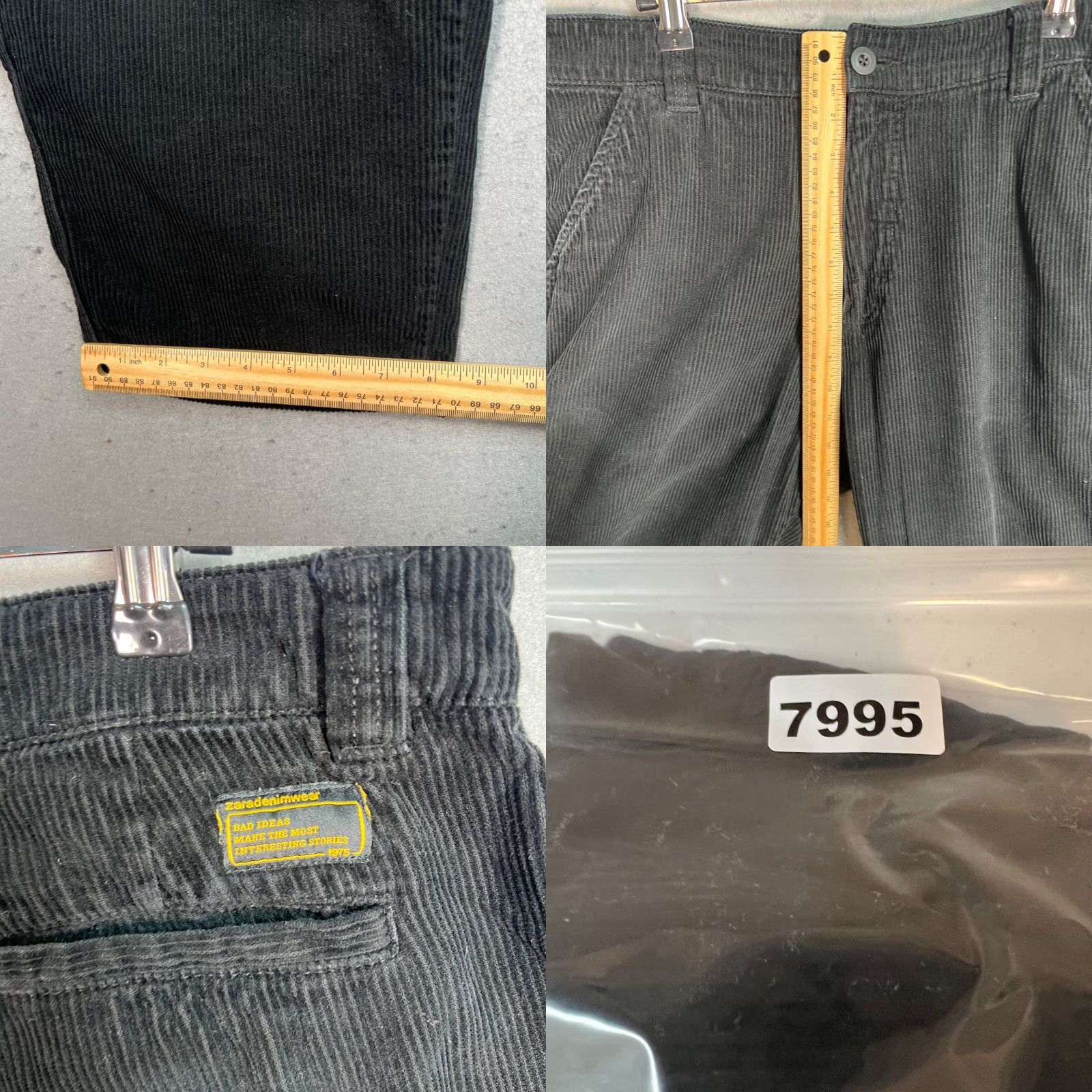 Zara VINTAGE Zara Men's Corduroy Wide-Leg Pants - 32 Black, Adult, 0, Regular, Modern Chino Style Men’s Pants Size US 32 / EU 48 - 8 Thumbnail