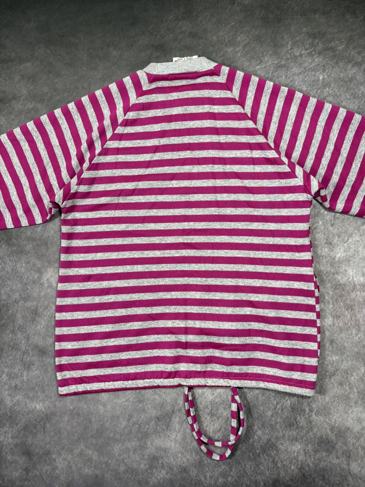 Vintage 1980s Vintage Sweatshirt Striped Crewneck Drawstring Crop 80 Size S / US 4 / IT 40 - 13 Thumbnail