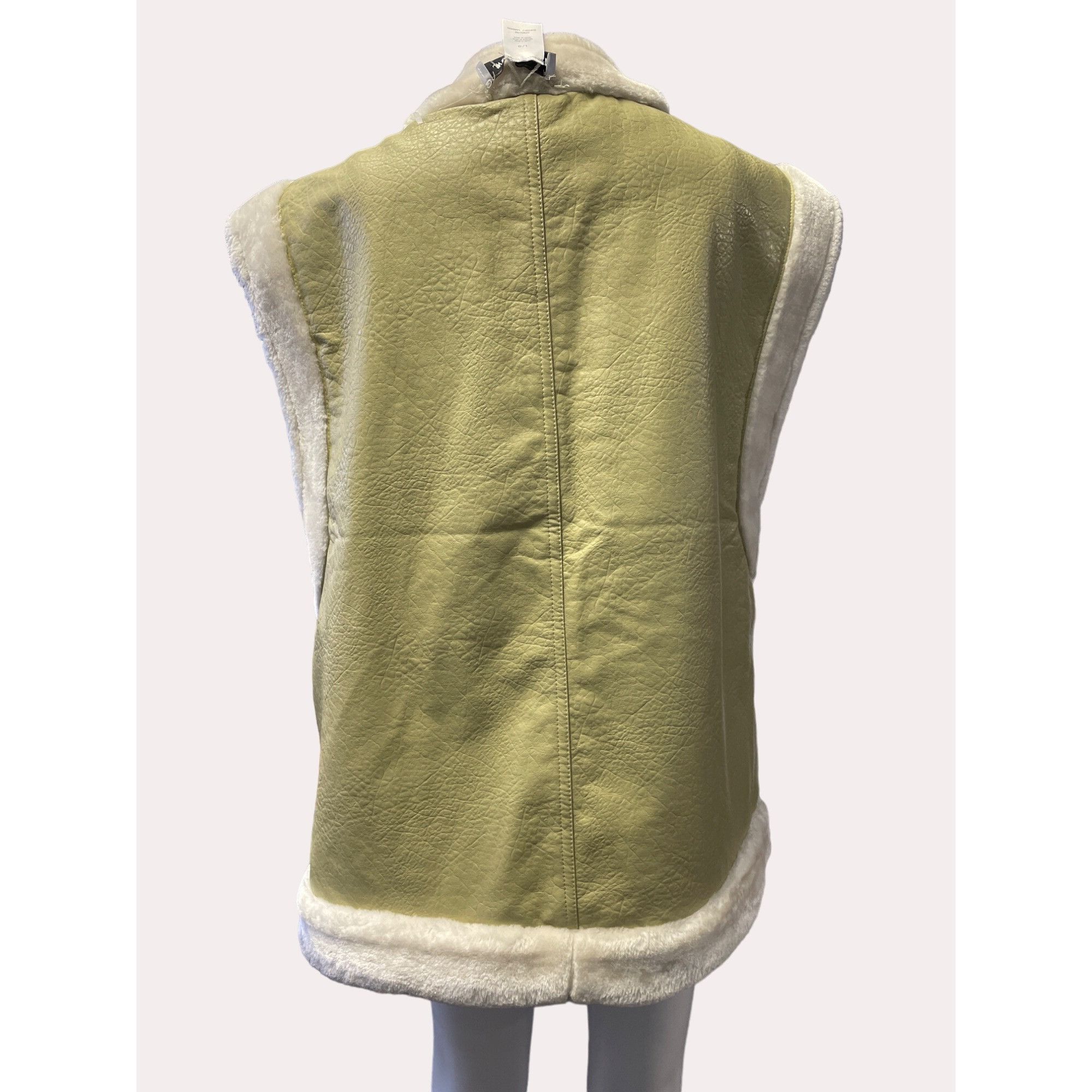 Other Weworewhat Women's reversible Vest Cream Matte Leather Faux Size L / US 10 / IT 46 - 5 Thumbnail