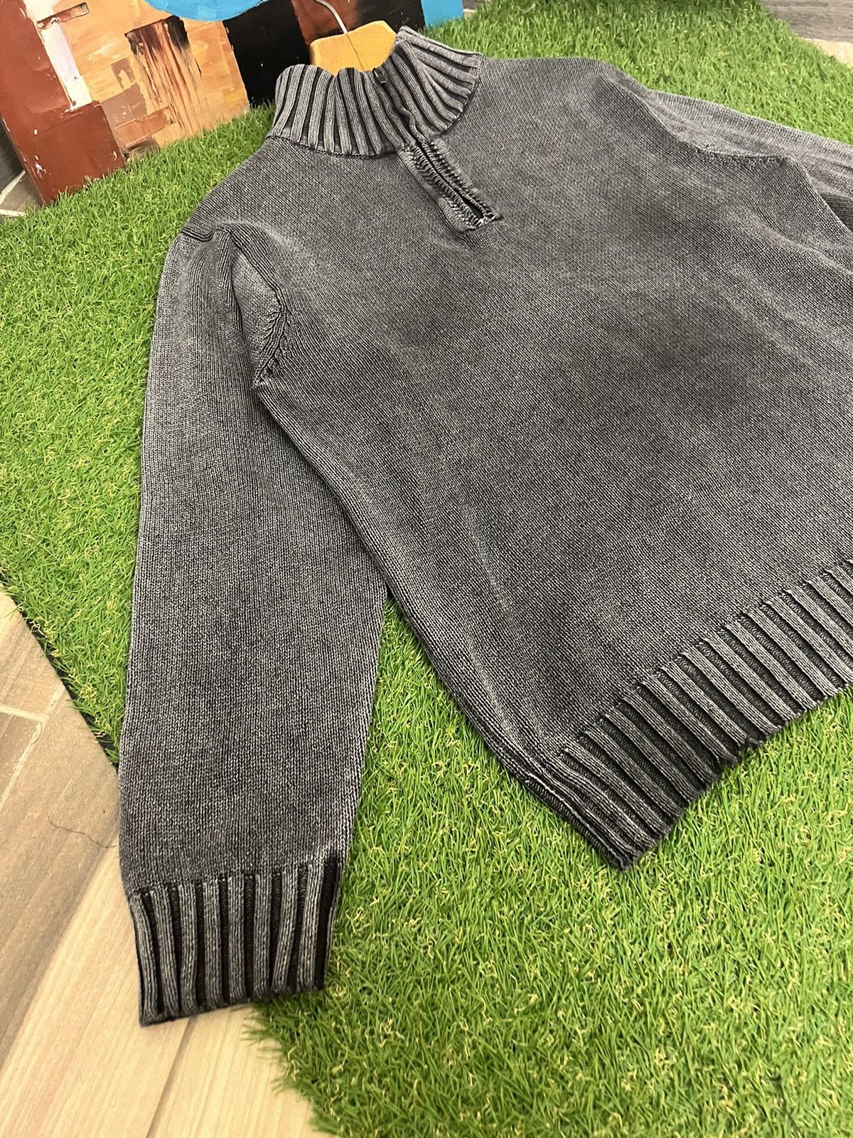 Japanese Brand × Vintage Y2K ribbed knit sweater archival Japan Avant garde style Size US M / EU 48-50 / 2 - 5 Thumbnail