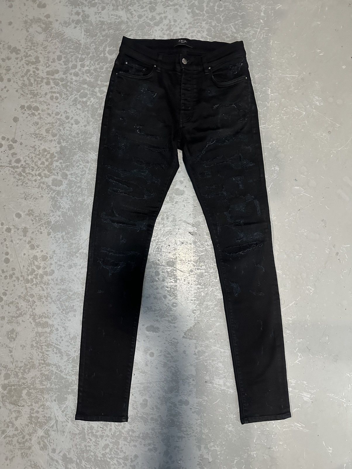 Amiri Amiri heavy distressed black jeans Size US 32 / EU 48 - 1 Thumbnail
