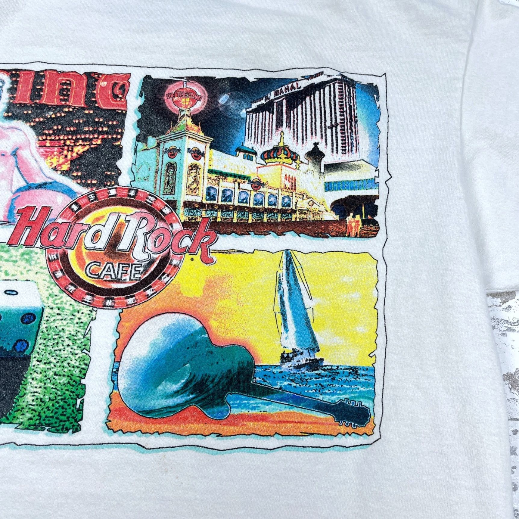 Hard Rock Cafe VINTAGE Hard Rock Cafe Shirt Men Medium White Heavy Tee 90s Retro Logo Graphic Print Cotton Polyester Jersey Short Sleeve Crew Neck T-Shirt Mens Size US L / EU 52-54 / 3 - 4 Thumbnail