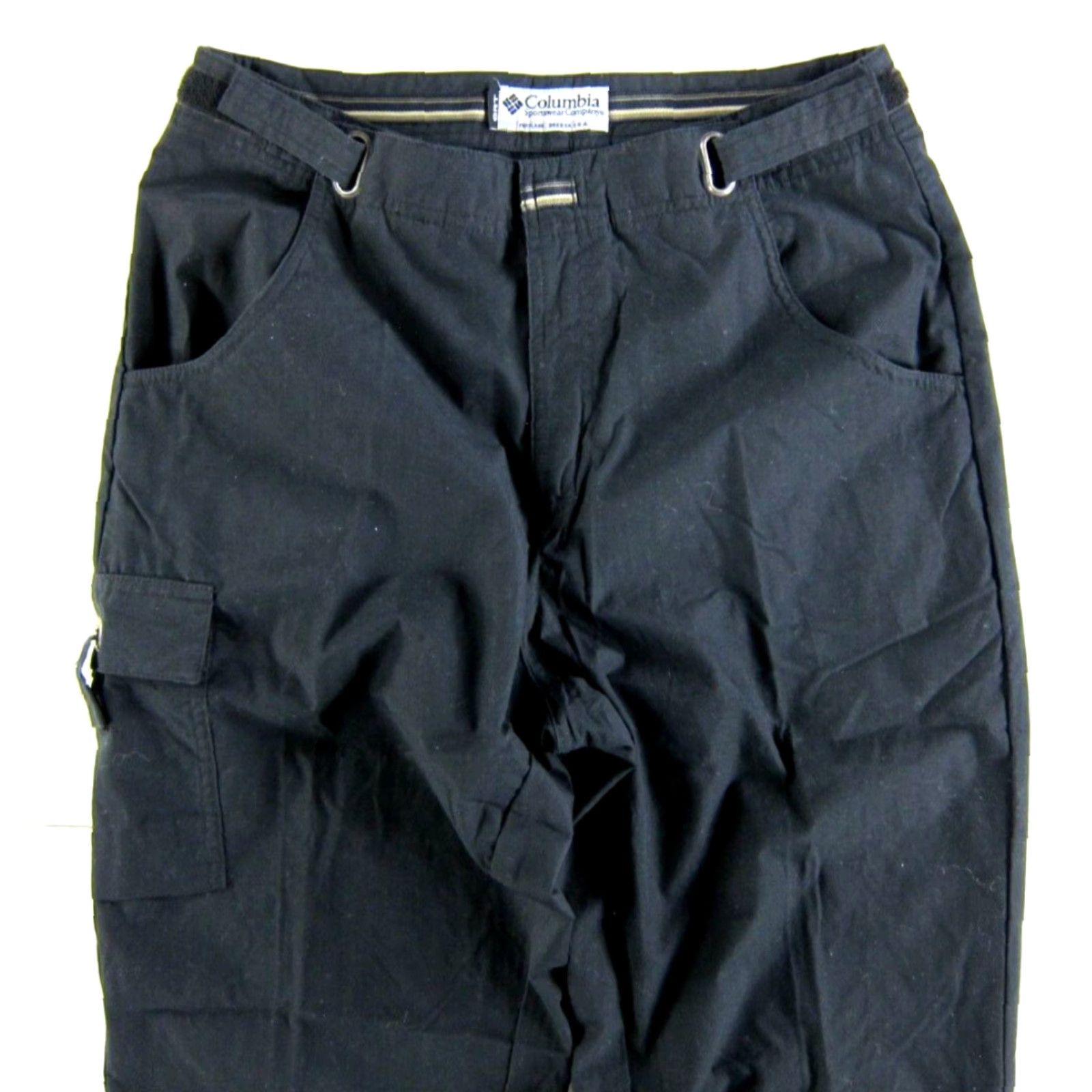 Vintage VTG Columbia Cotton Black Pocket Cinch Waist Capri Wide Leg Pant Women 10 Size 32" / US 10 / IT 46 - 4 Thumbnail