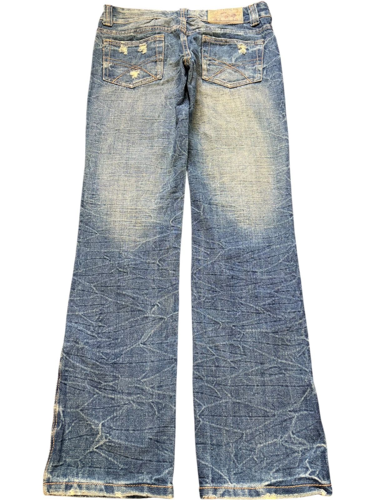 Acne Studios Vintage Japanese Brand Low Rise Heavy Distress Jeans Size 29" - 2 Thumbnail