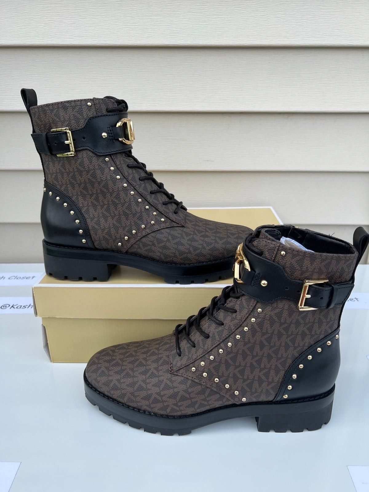 Michael kors MK Kincaid Lace up boots -Brown Size - 7.5 ,8